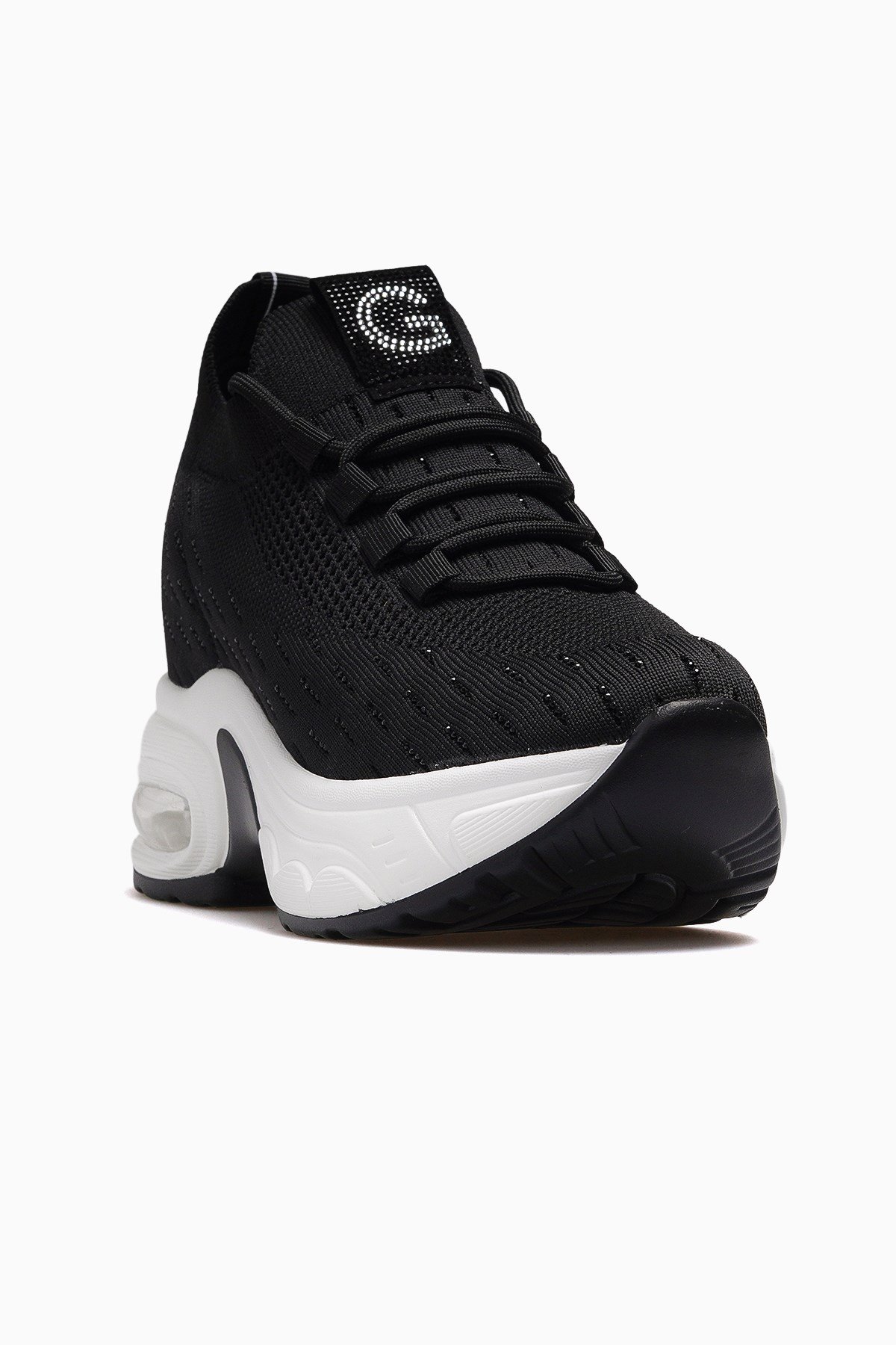 Kadın Gizli Dolgu Topuk Sneaker Ayakkabı 26Y300-8-SİYAH