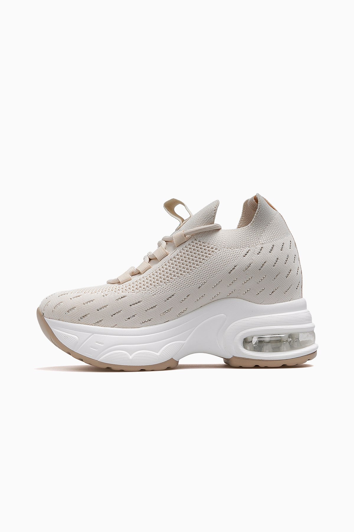 Kadın Gizli Dolgu Topuk Sneaker Ayakkabı 26Y300-8-BEJ