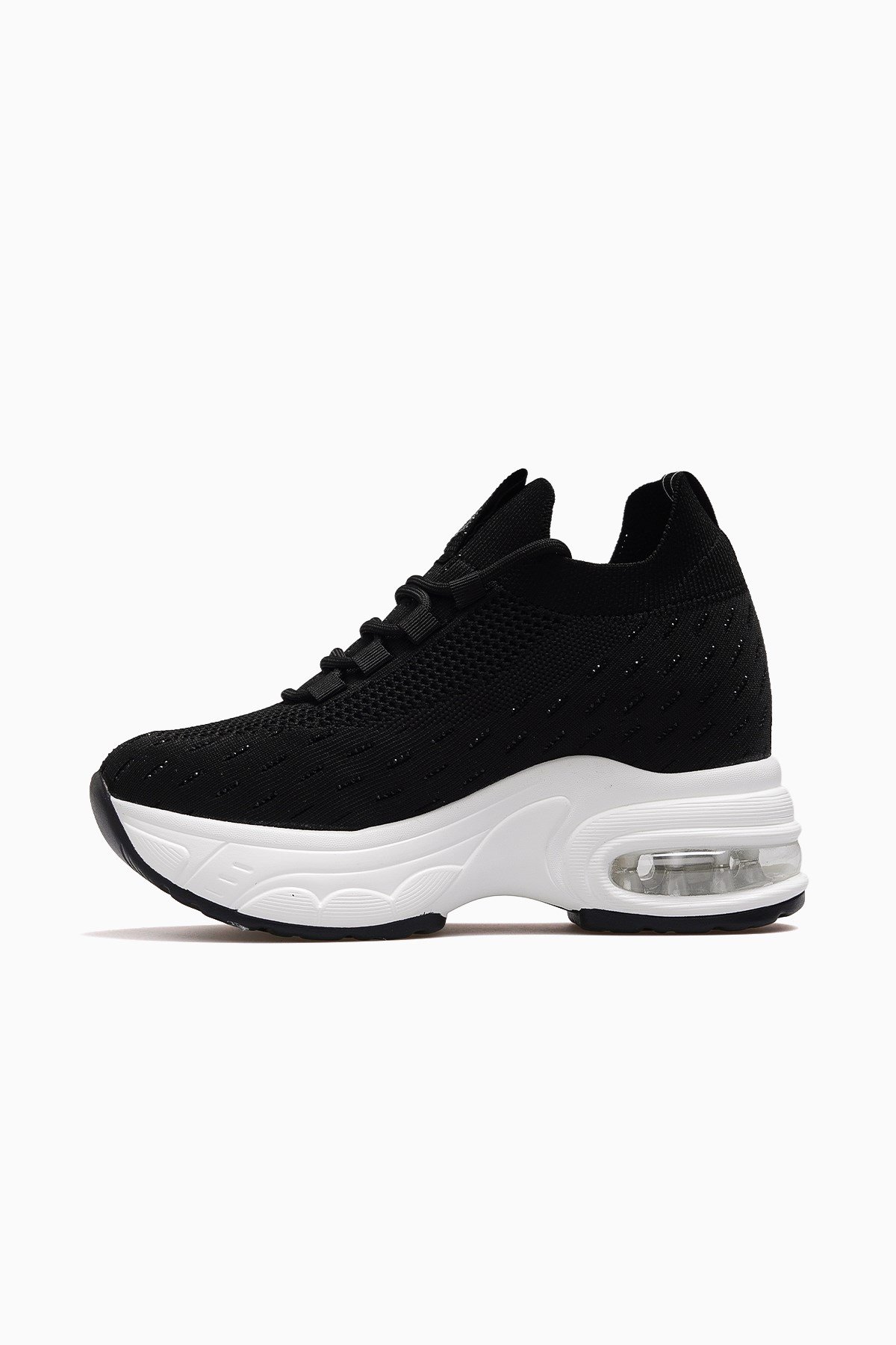 Kadın Gizli Dolgu Topuk Sneaker Ayakkabı 26Y300-8-SİYAH