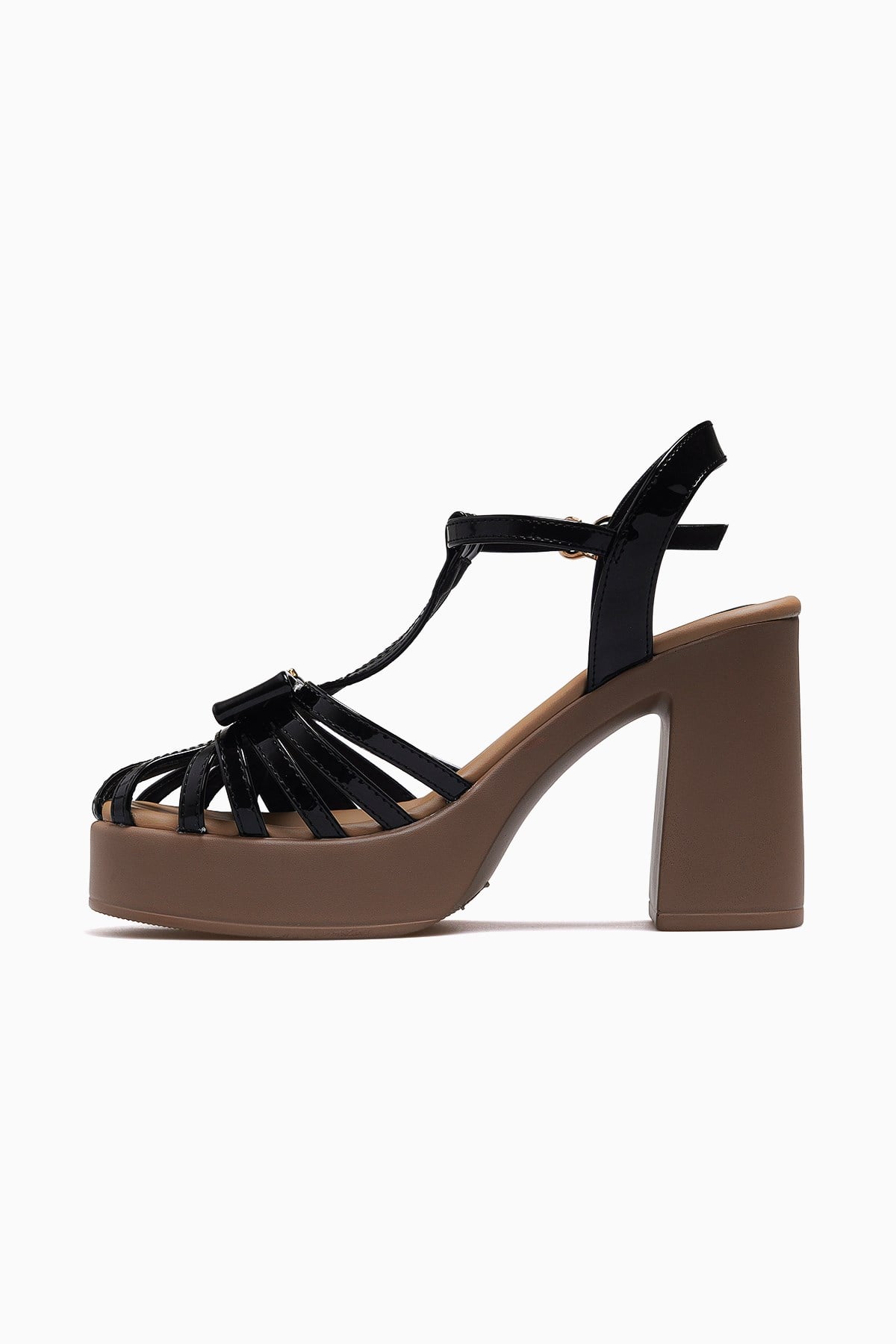 Kadın Platform Topuklu Sandalet 26Y491-6-SİYAH