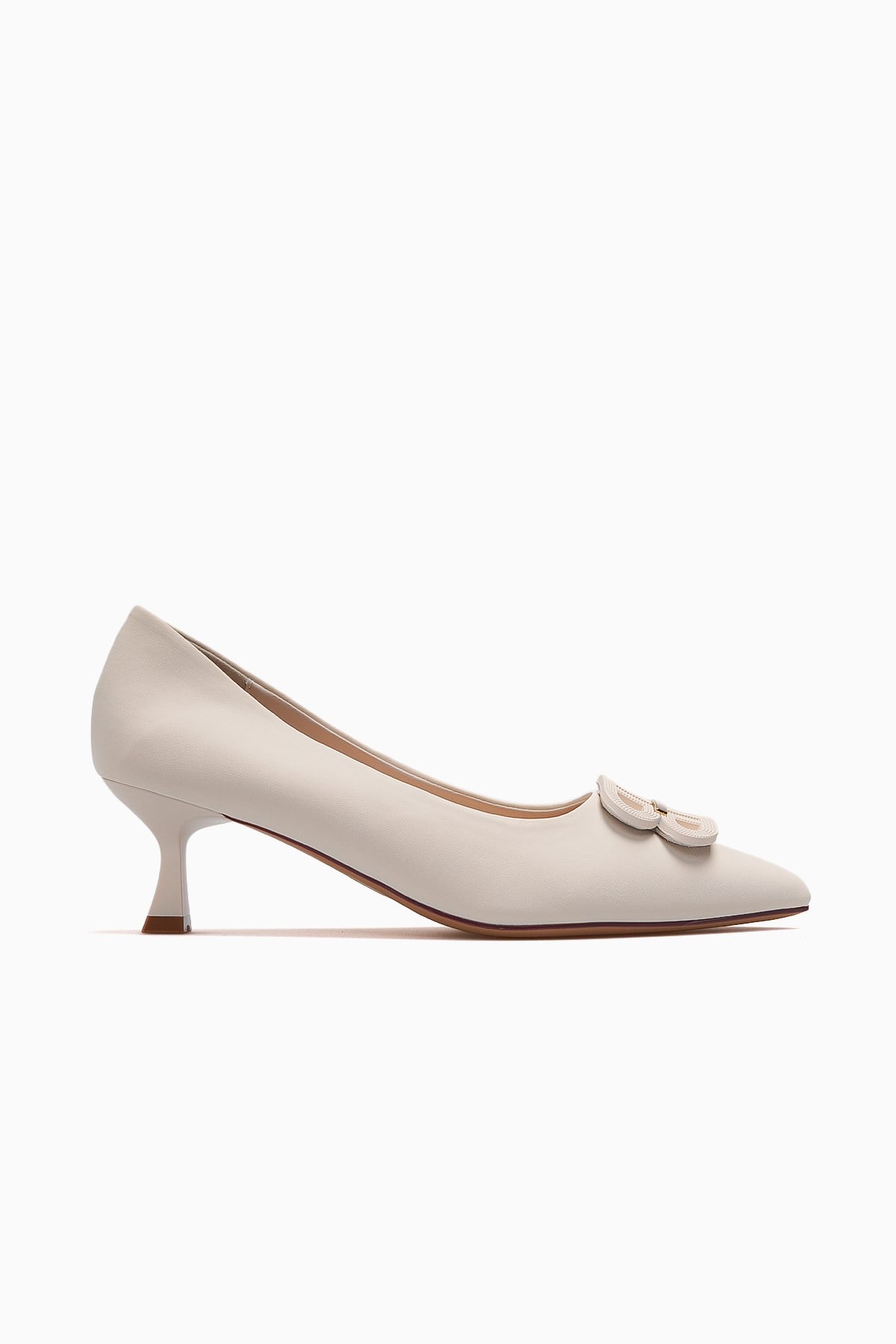 Kadın Stiletto Ayakkabı 26Y485-5-KREM