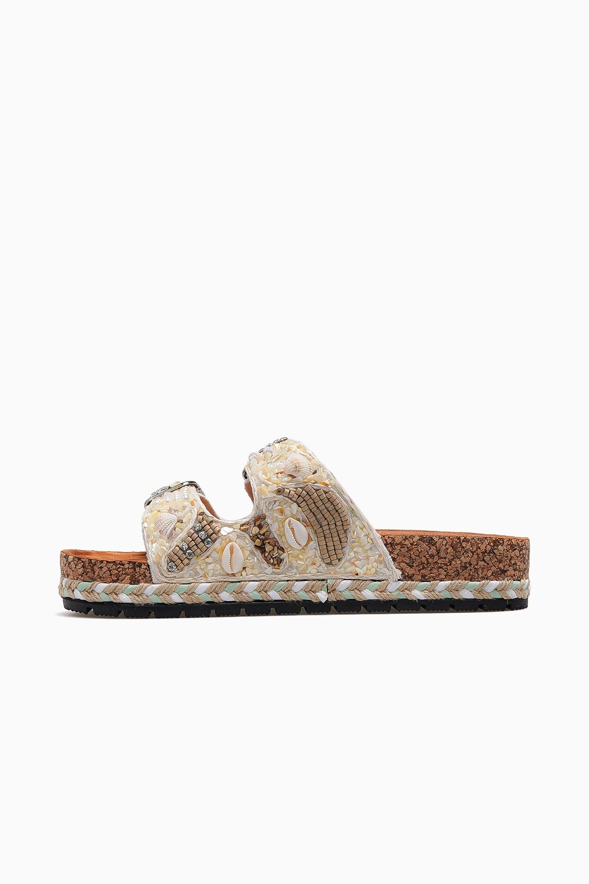 Kadın Taş Detaylı Günlük Terlik 26Y217-9-BEJ