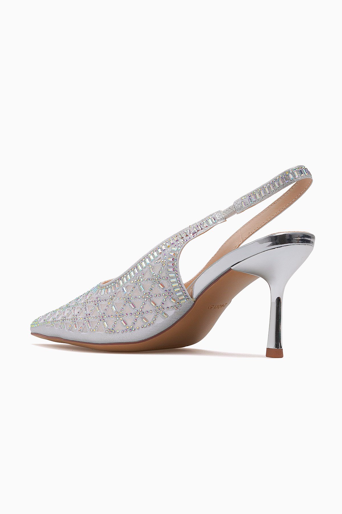 Kadın Taş Detaylı Stiletto Ayakkabı 26Y484-GÜMÜŞ