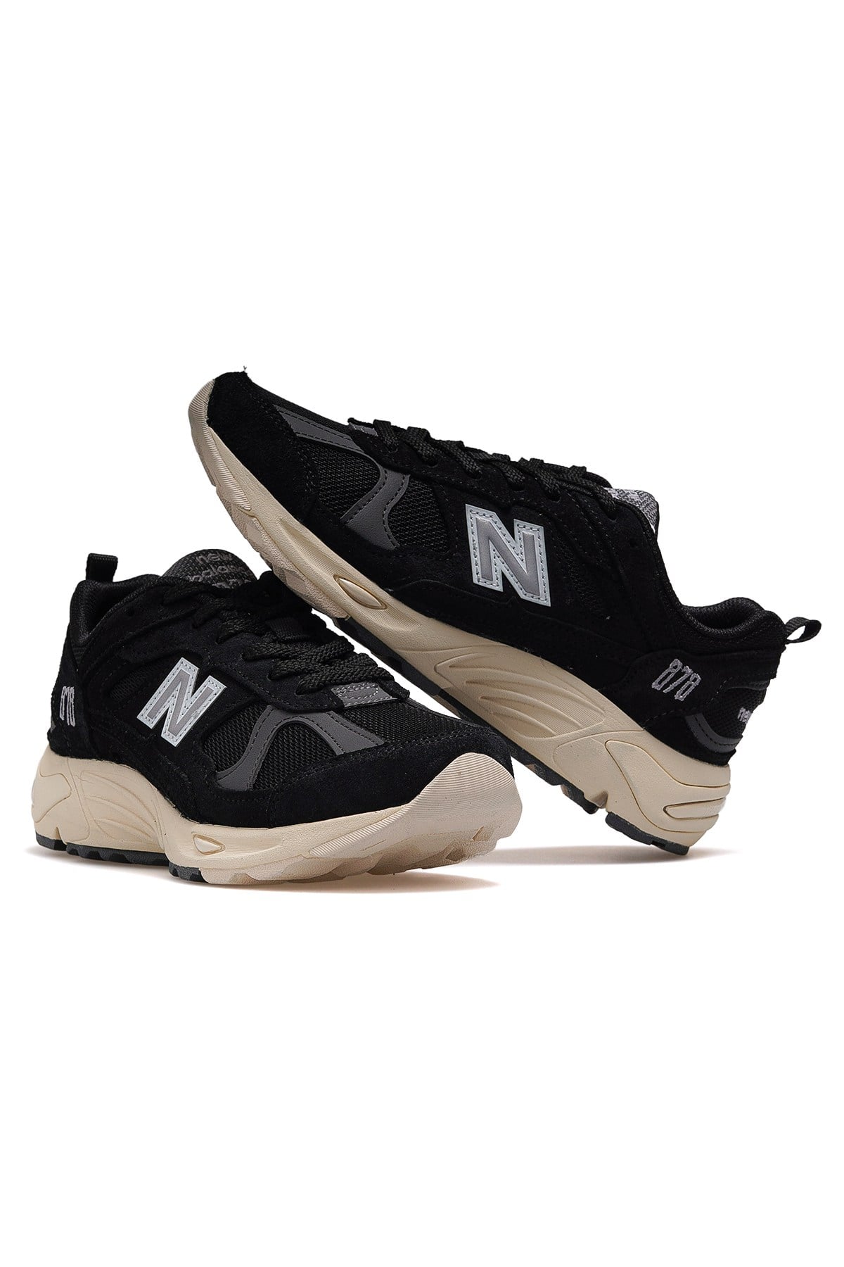 Unisex Sneaker Spor Ayakkabı NB878-SİYAH/BEJ