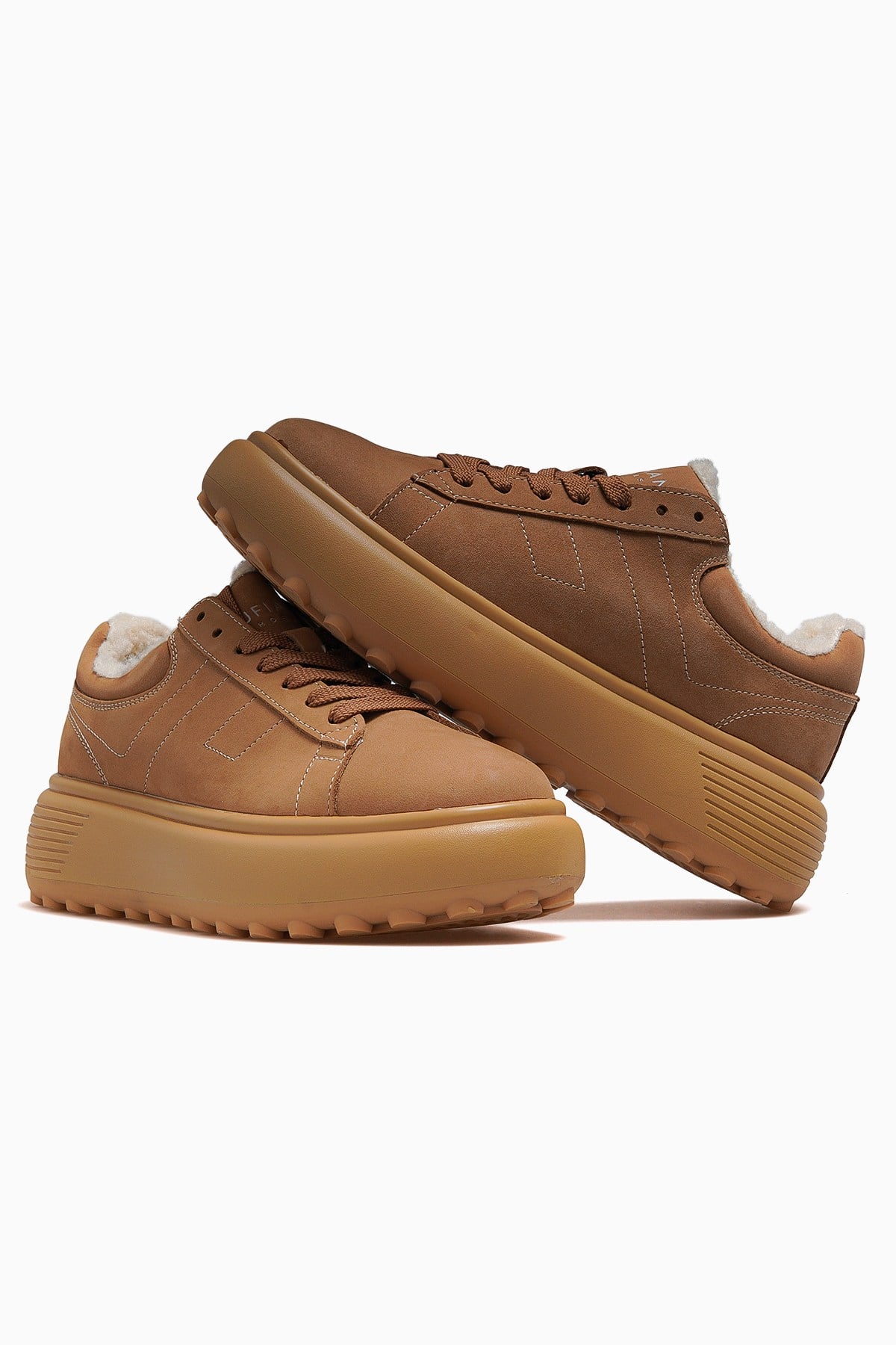 Zenya Kadın Kürklü Sneaker Ayakkabı 122230038 Z-CAMEL