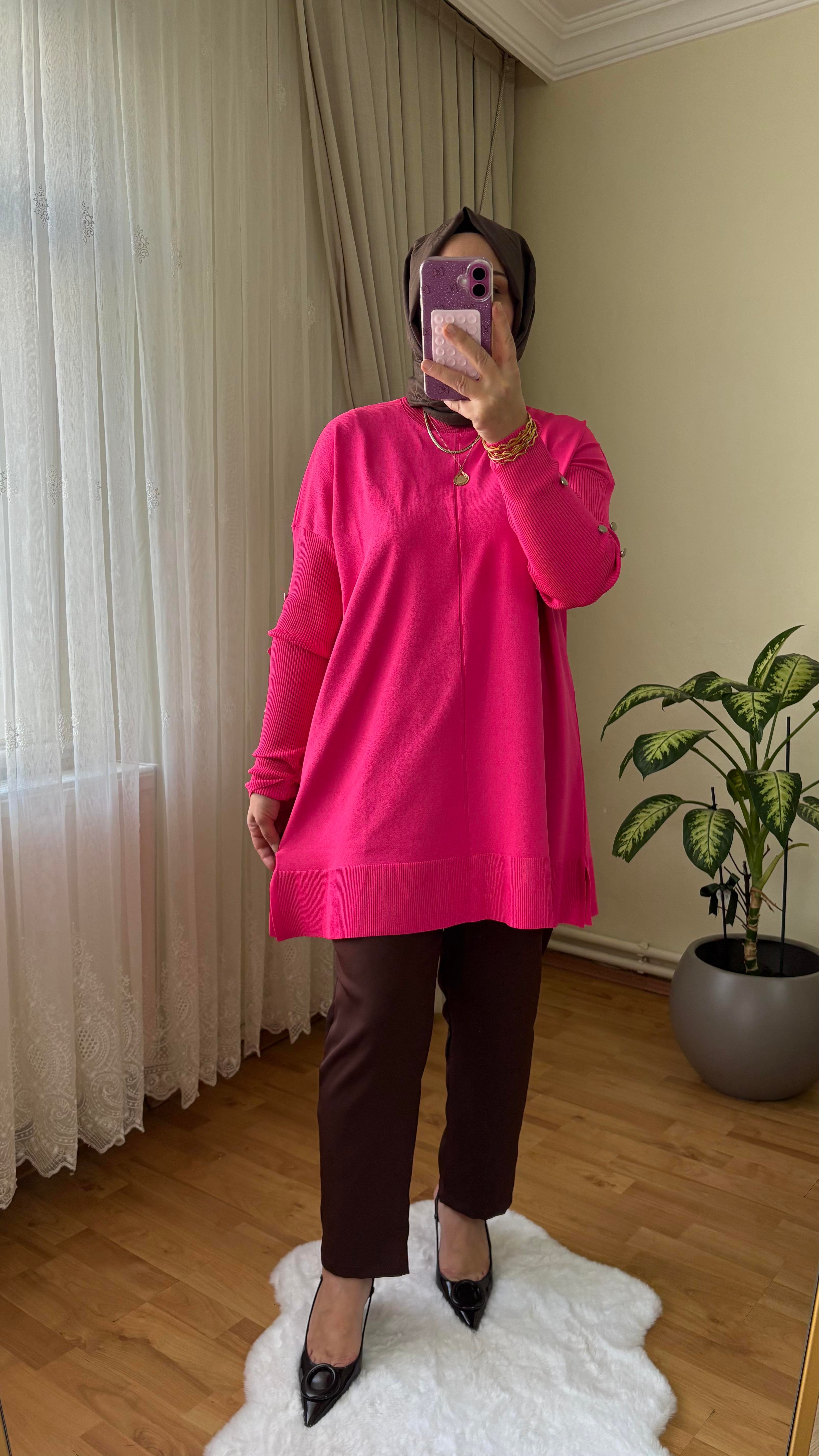 Merserize Tunik | Fuşya