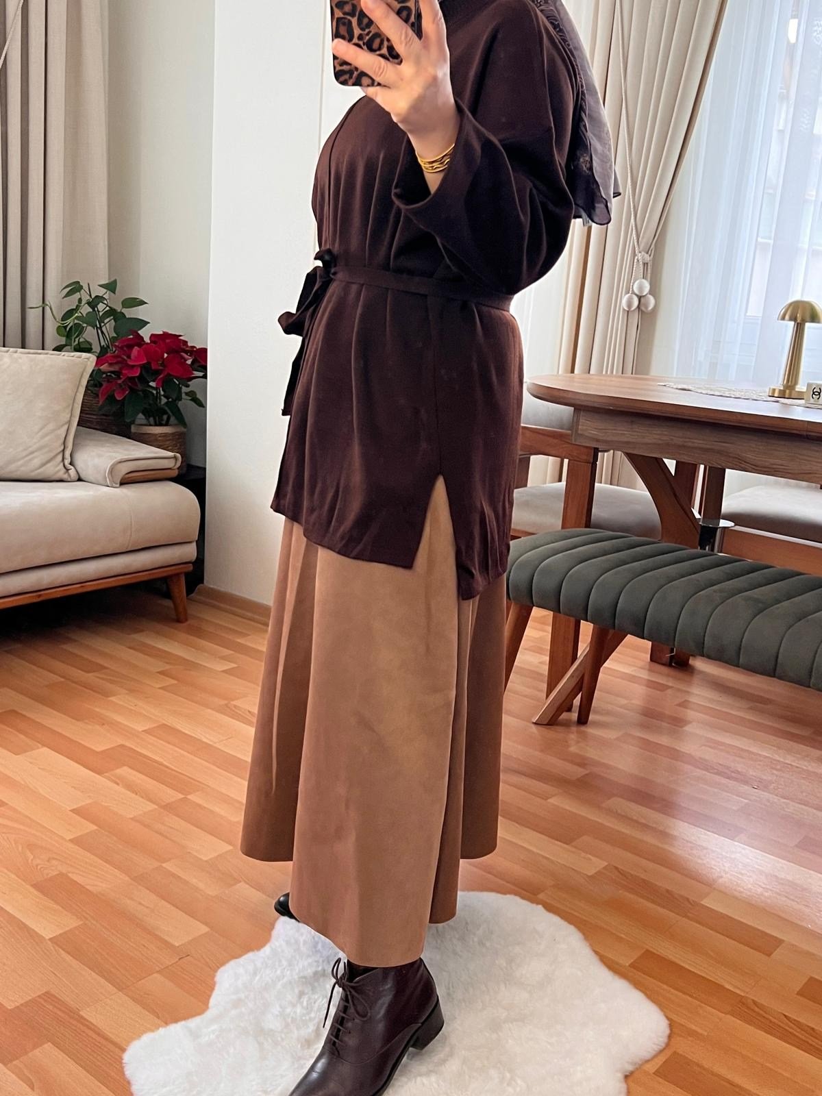 Süet Etek | Taba