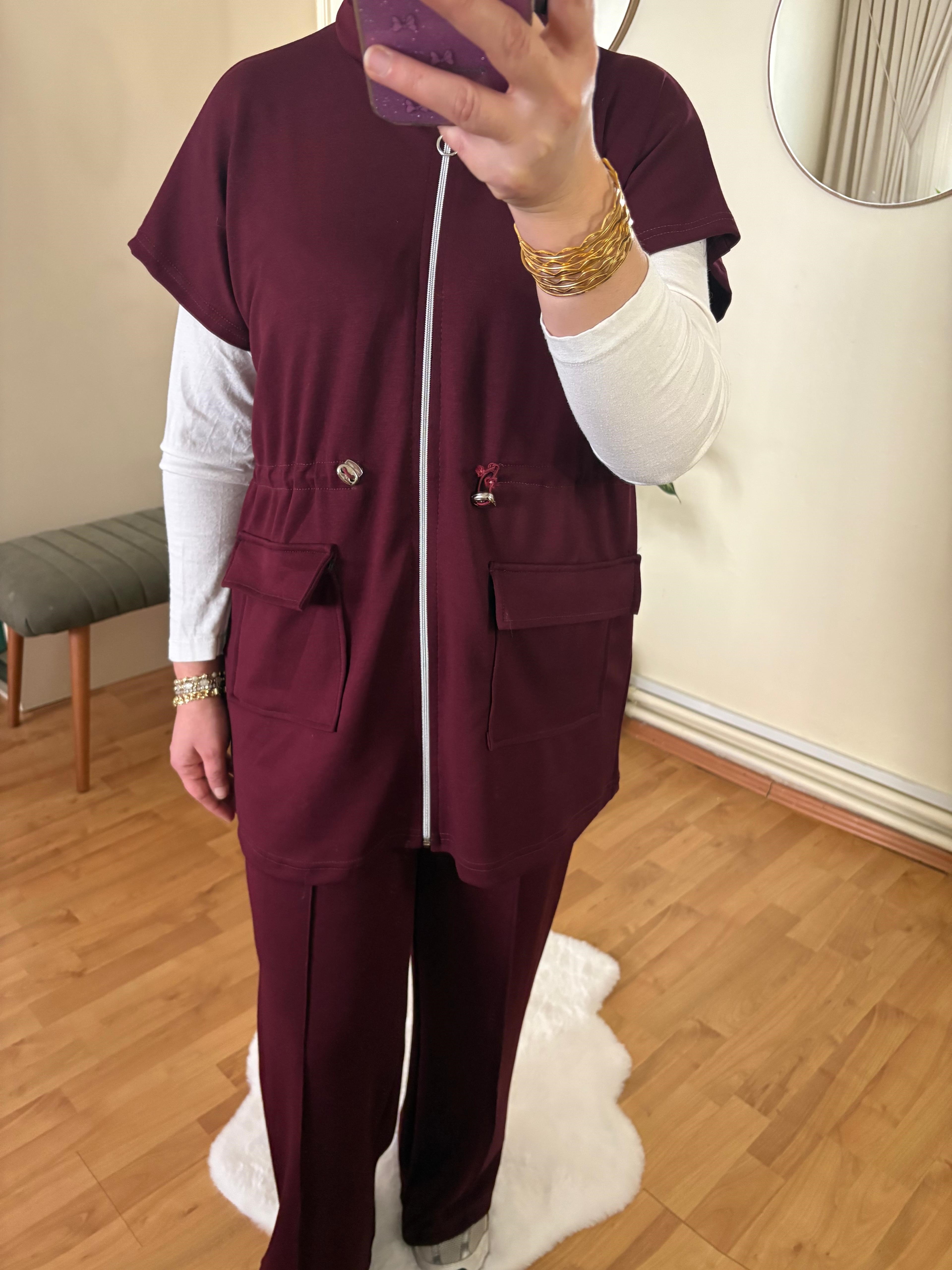 Yelekli Takım | Bordo