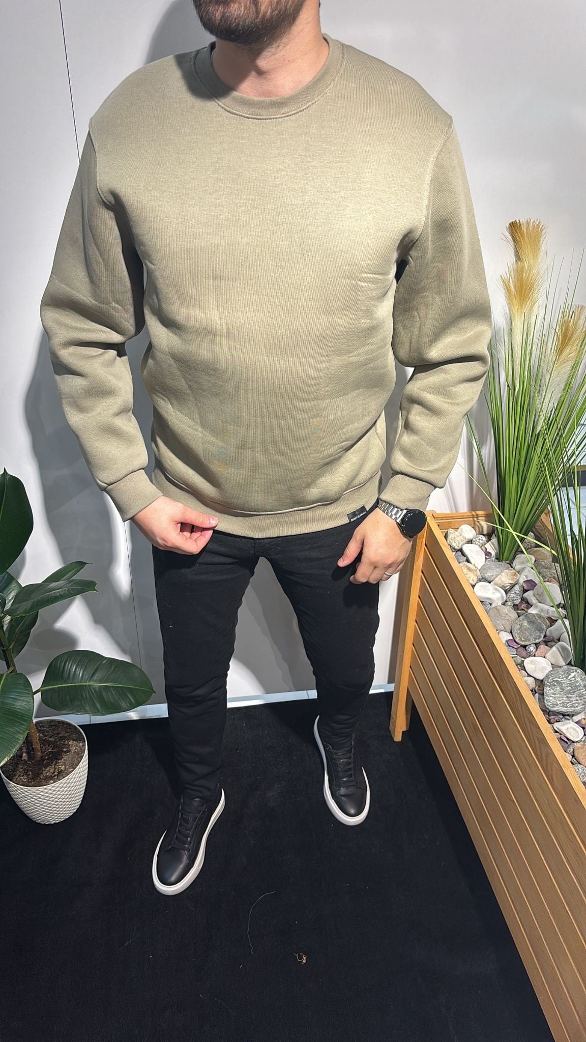 AÇIK YEŞİL BASKISIZ SWEATSHIRT