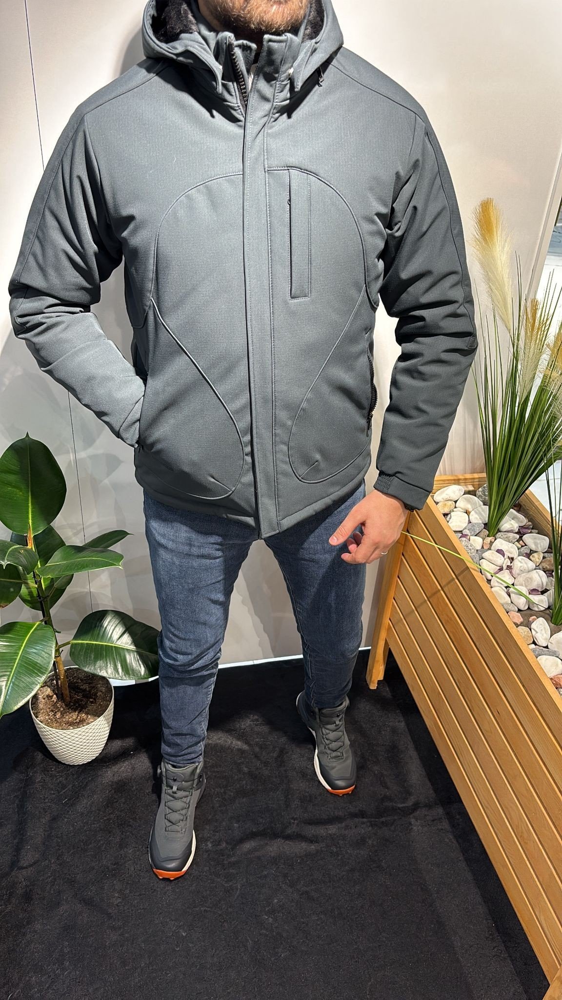 KÜRKLÜ PETROL YEŞİLİ OUTDOOR MONT