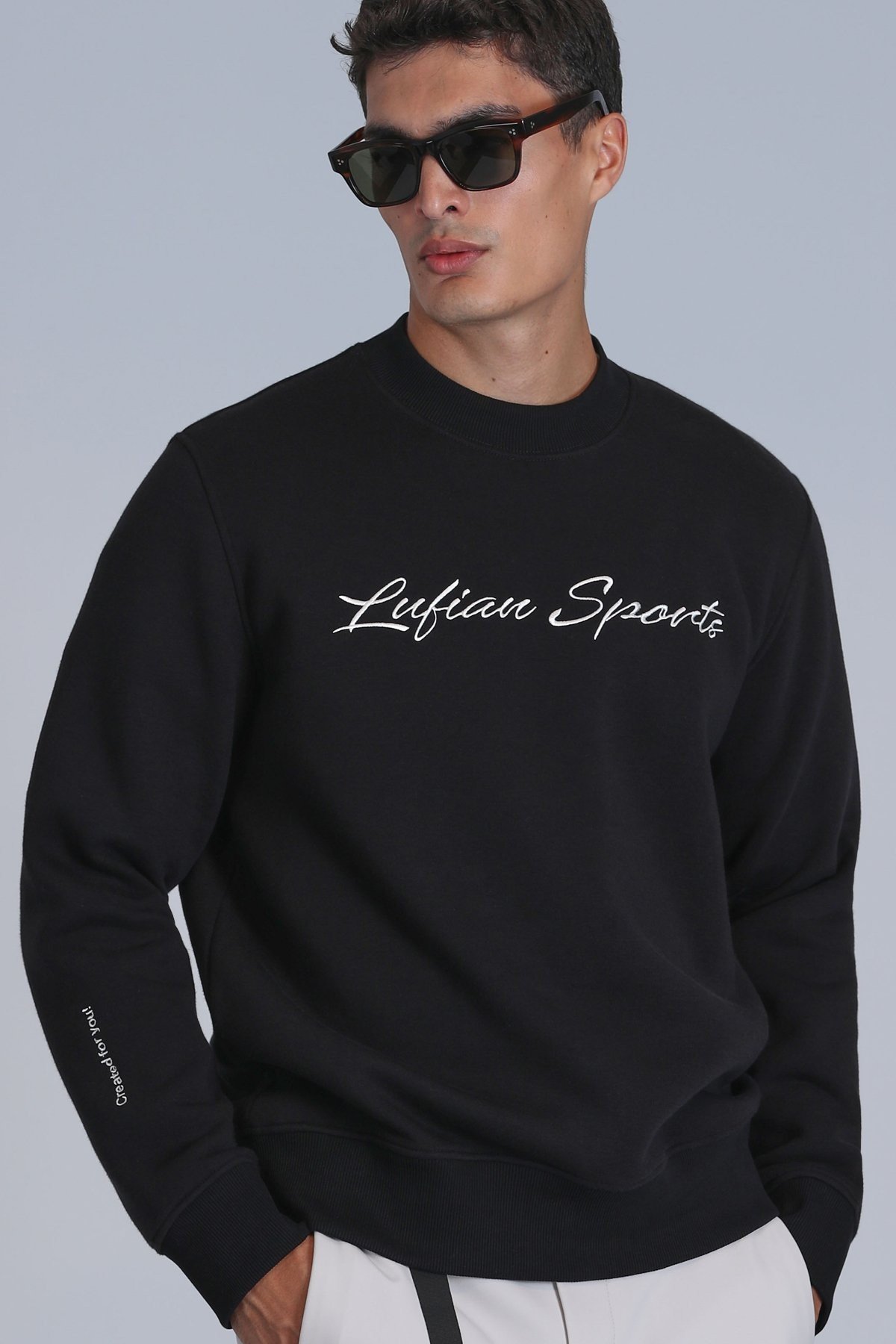 LUFİAN SİYAH BASKILI SWEAT