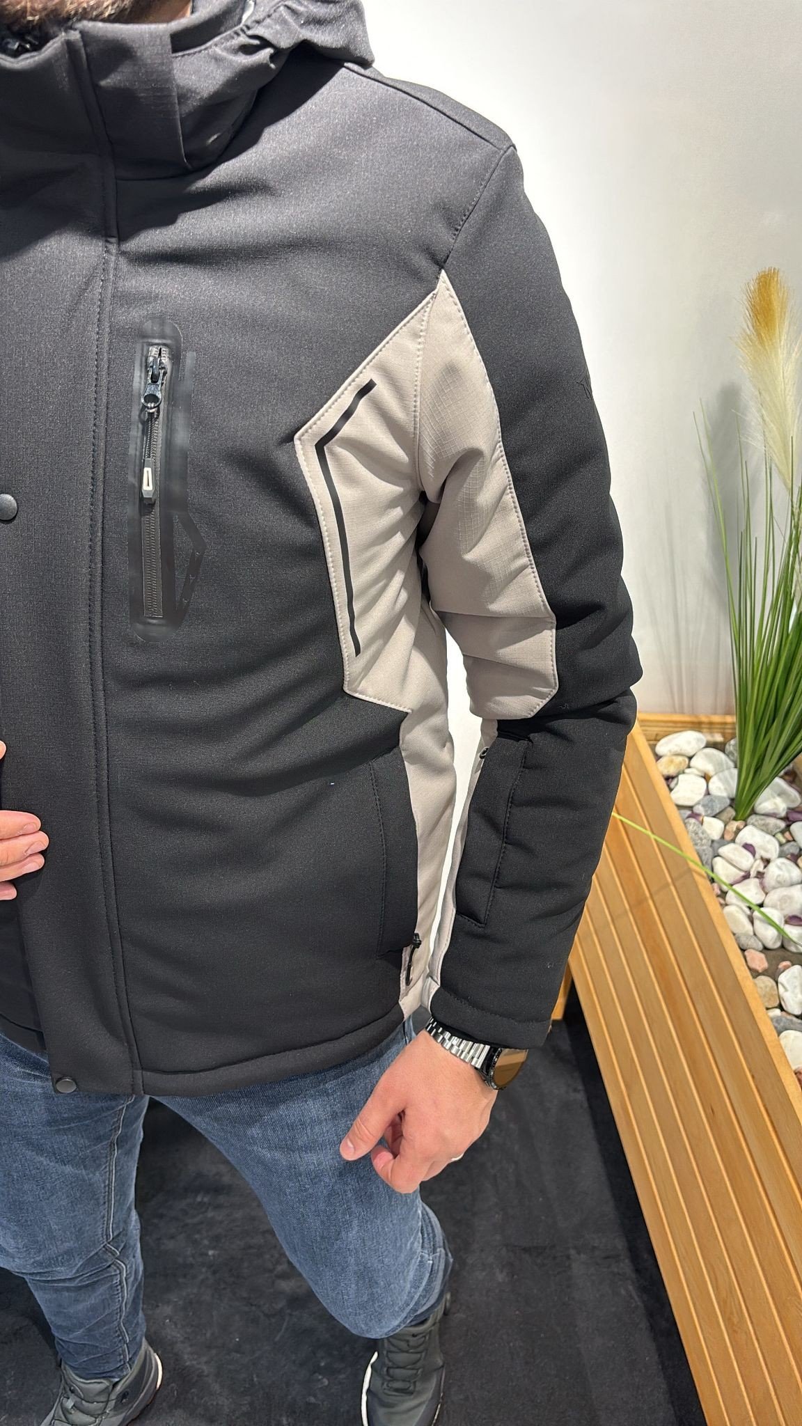 SİYAH-BEJ OUTDOOR MONT