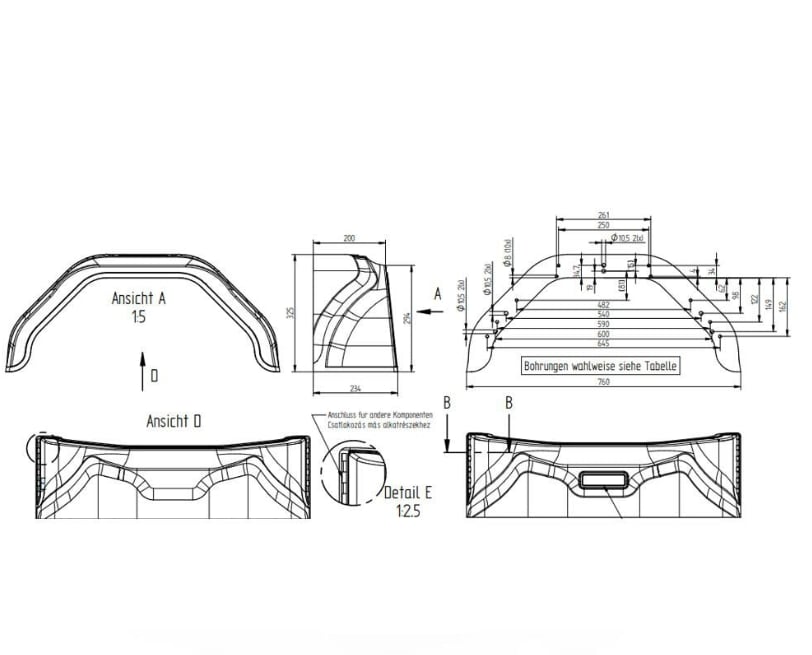 Knott Plastik Römork Çamurluğu 220 mm