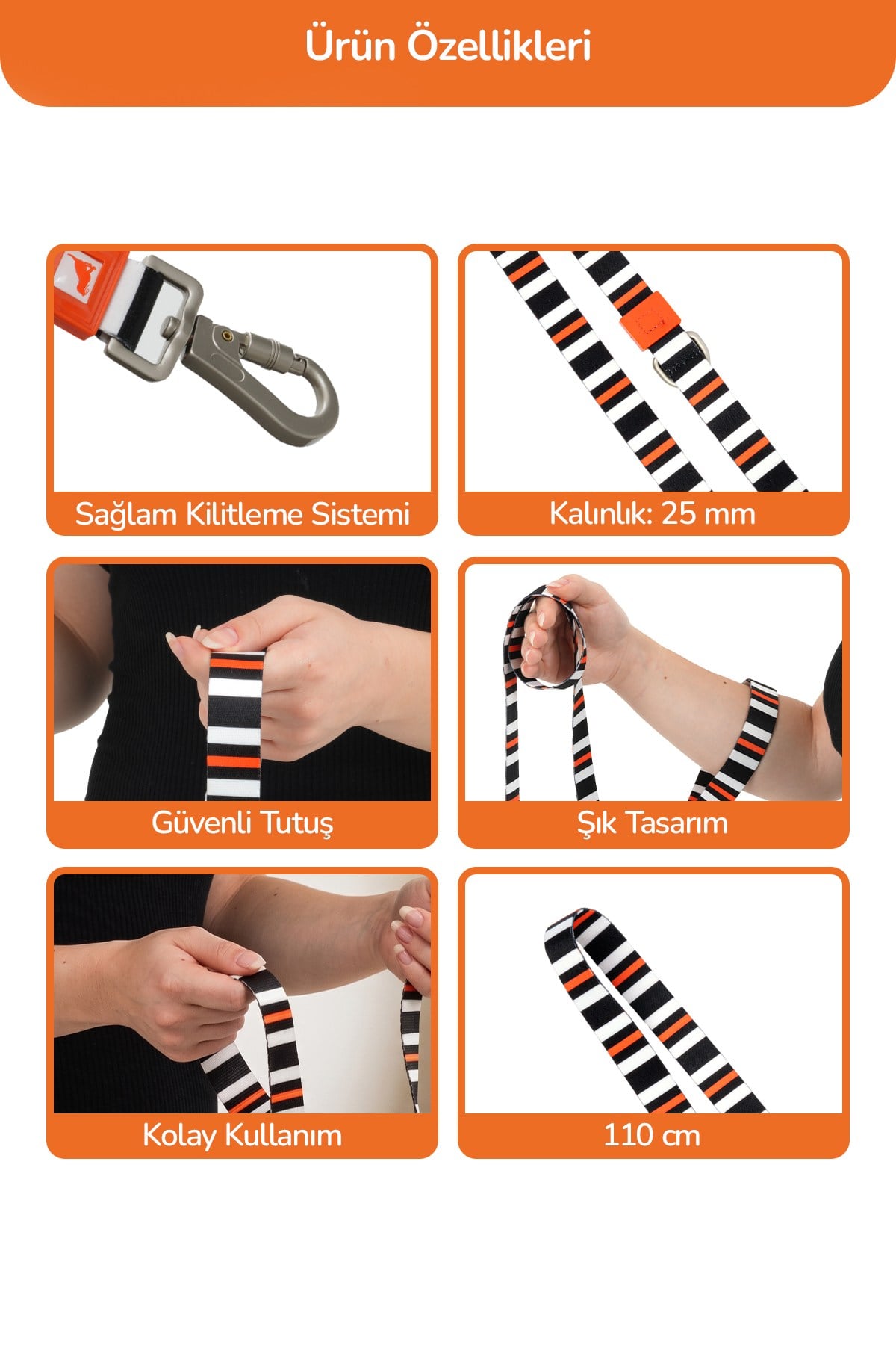 Köpekler İçin Dayanıklı Ve Güvenli, Desenli Gezdirme Tasması ( 25mm )
