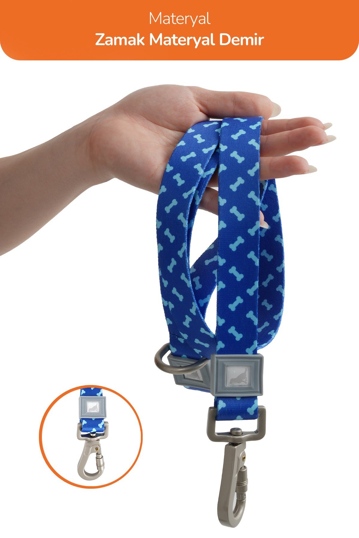 Köpekler İçin Dayanıklı Ve Güvenli, Desenli Gezdirme Tasması ( 25mm )