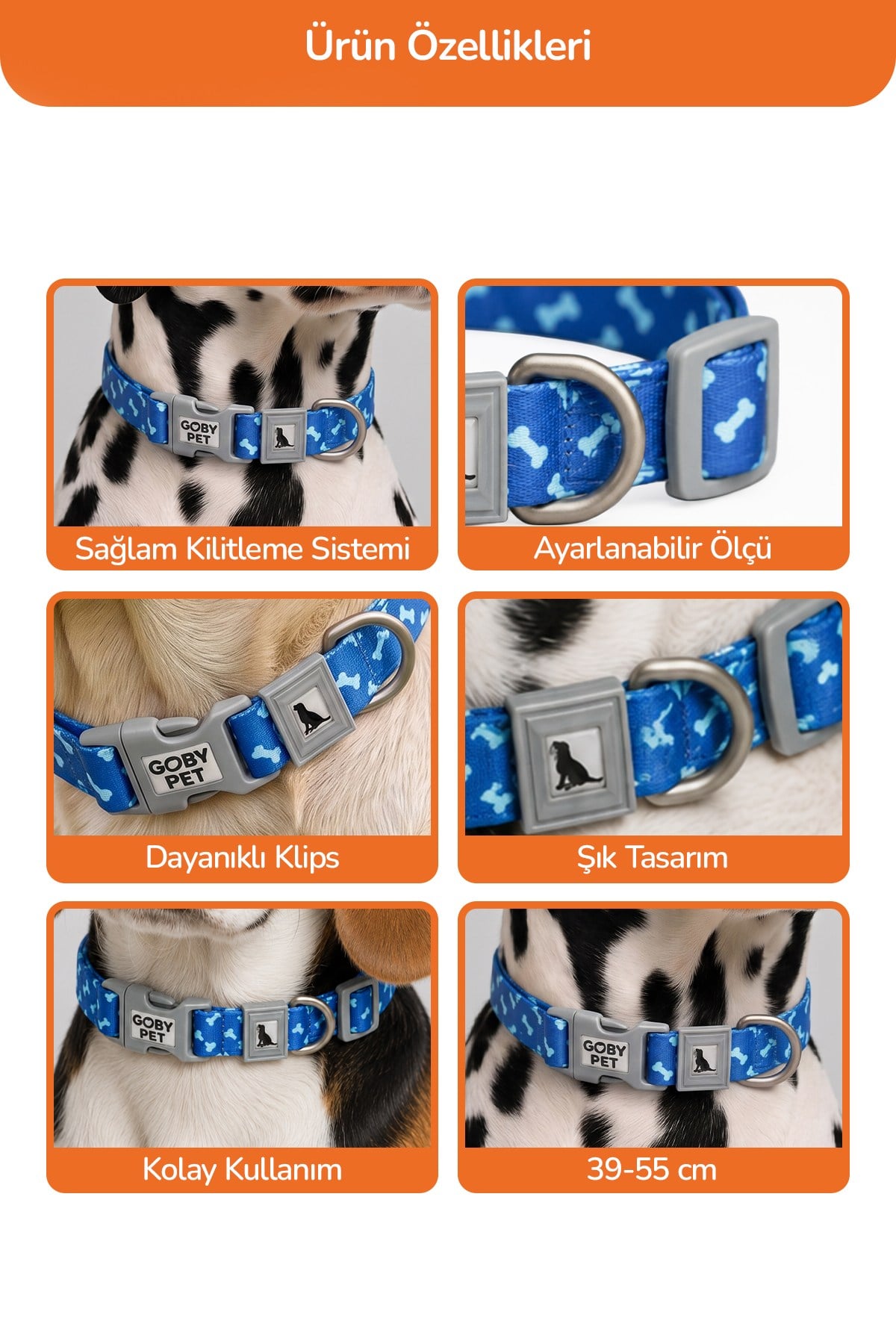 Köpekler İçin Dayanıklı Ve Güvenli, Desenli Boyun Tasması ( 25mm )