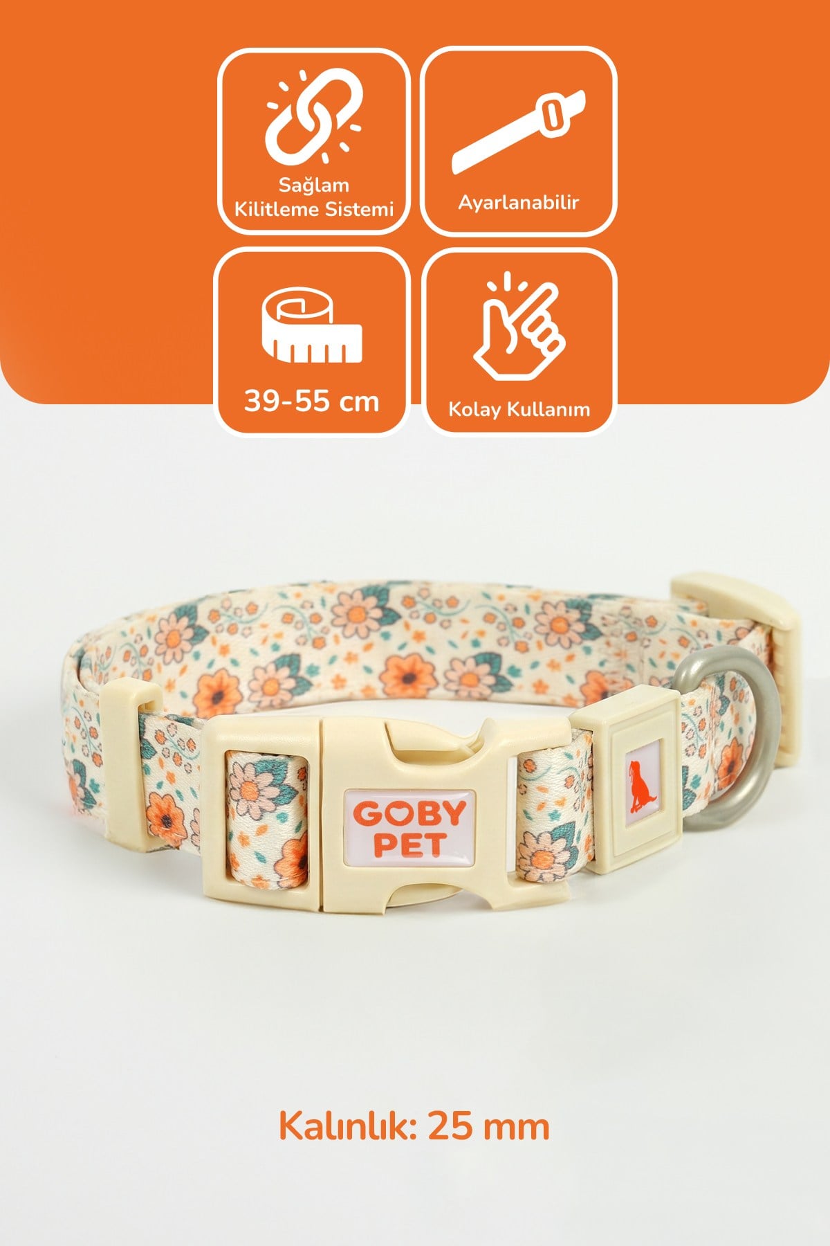 Köpekler İçin Dayanıklı Ve Güvenli, Desenli Boyun Tasması ( 25mm )