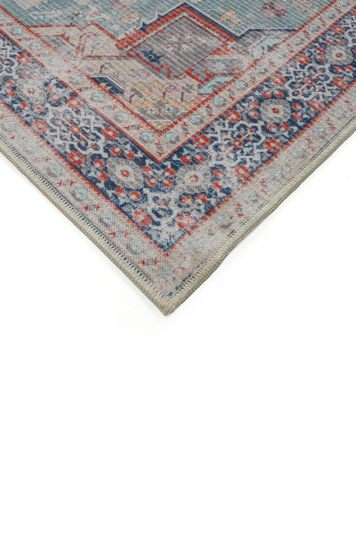 Art Deco Dijital Şönil Halı | Vintage Desenli Halı | Kaymaz Tabanlı | Makinede Yıkanabilir | OART15 160x230