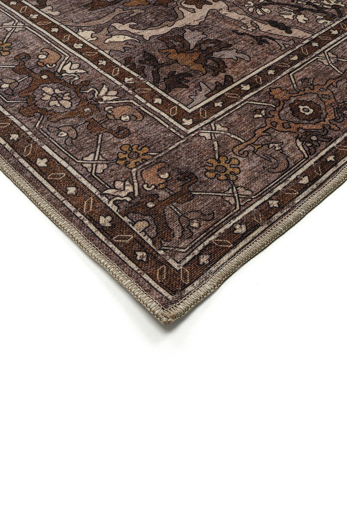 Art Deco Dijital Şönil Halı | Vintage Desenli Halı | Kaymaz Tabanlı | Makinede Yıkanabilir | OART33 160x230
