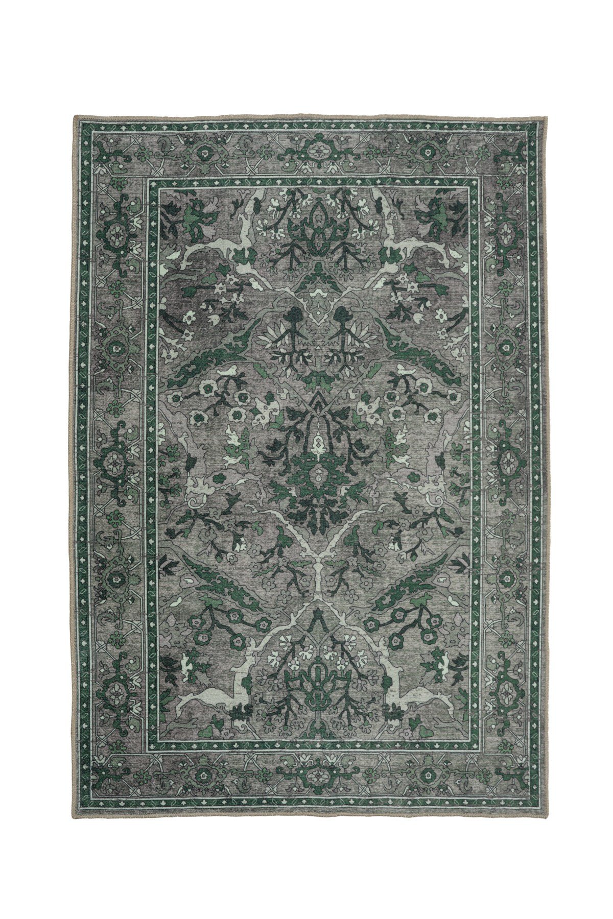 Art Deco Dijital Şönil Halı | Vintage Desenli Halı | Kaymaz Tabanlı | Makinede Yıkanabilir | OART28 160x230