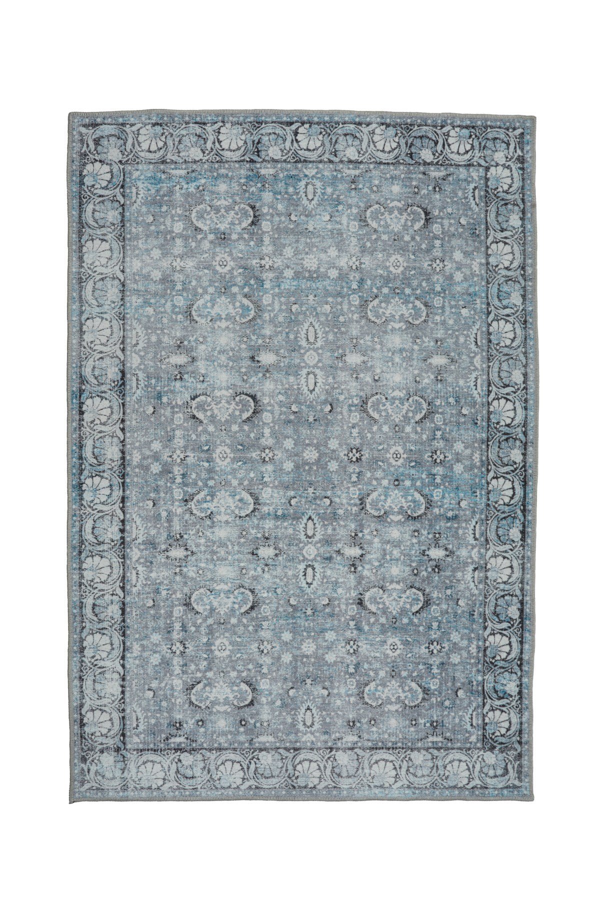Art Deco Dijital Şönil Halı | Vintage Desenli Halı | Kaymaz Tabanlı | Makinede Yıkanabilir | OART22 160x230