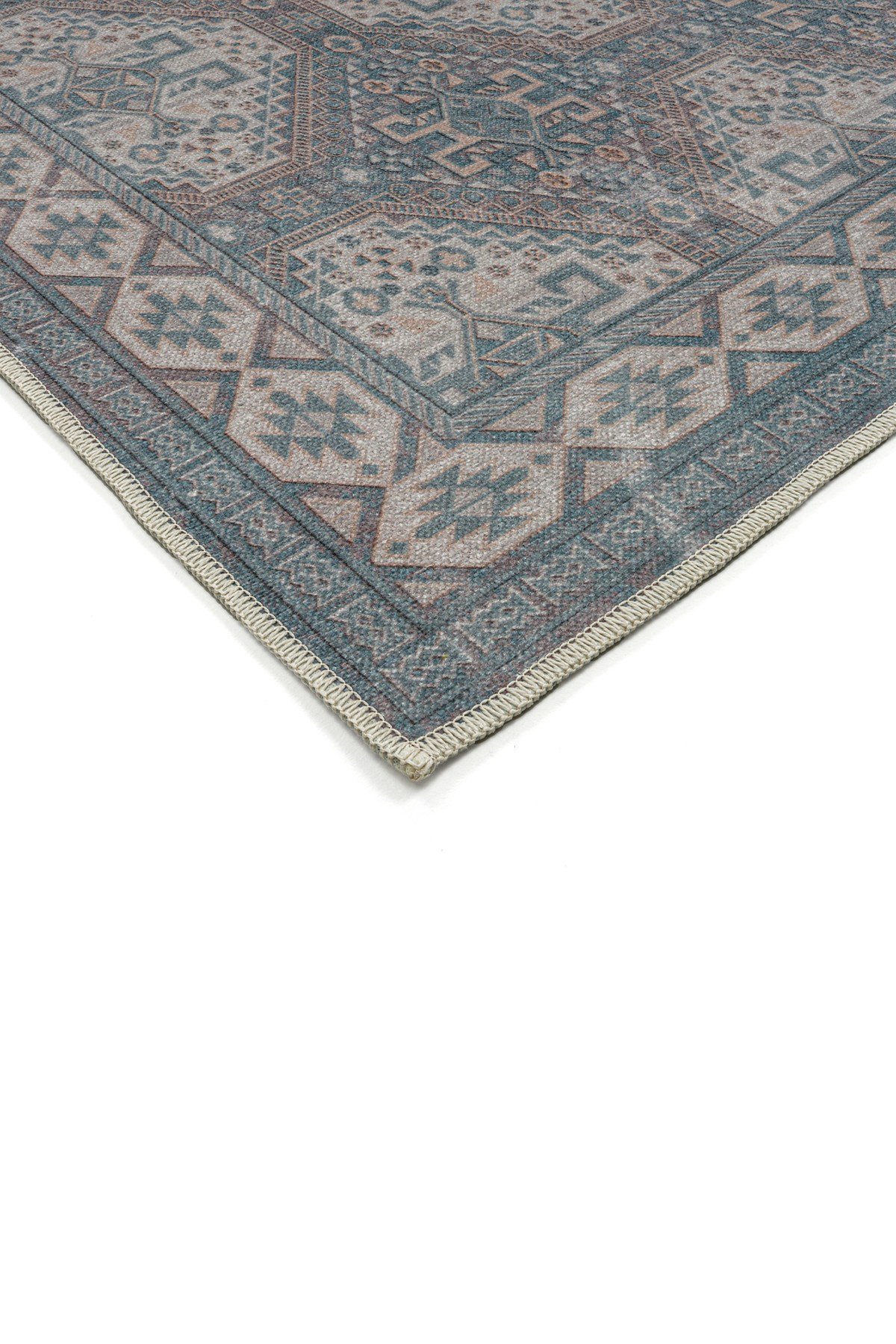 Art Deco Dijital Şönil Halı | Vintage Desenli Halı | Kaymaz Tabanlı | Makinede Yıkanabilir | OART03 160 x 230 