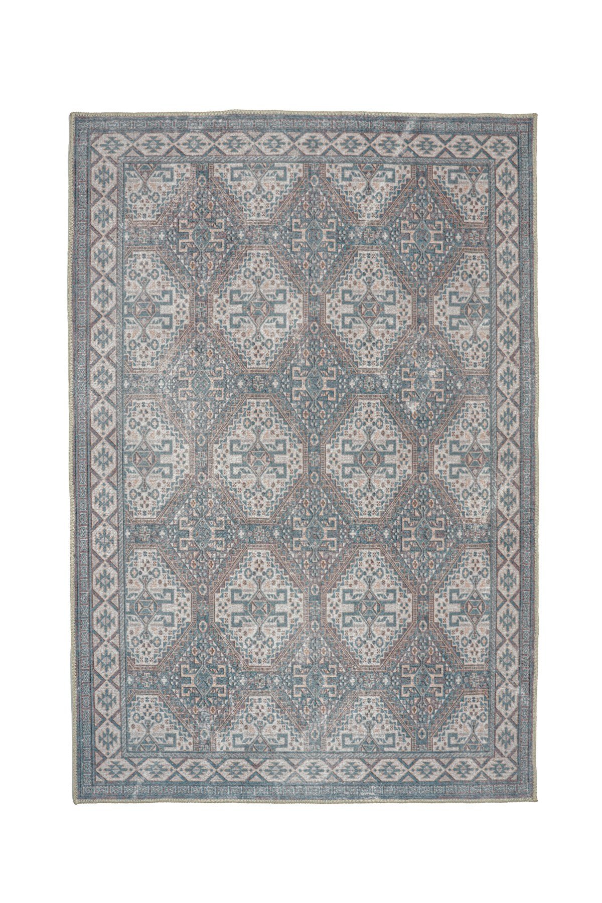 Art Deco Dijital Şönil Halı | Vintage Desenli Halı | Kaymaz Tabanlı | Makinede Yıkanabilir | OART03 160 x 230 