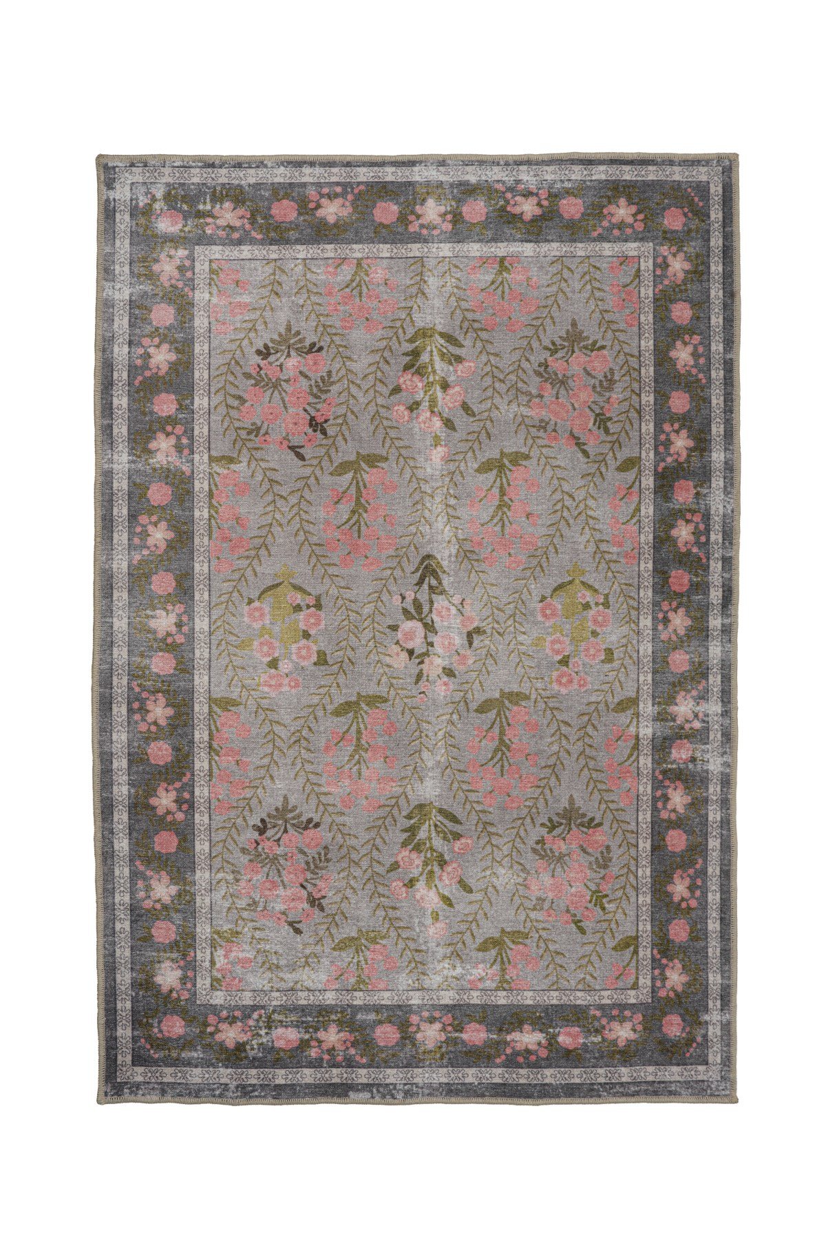 Art Deco Dijital Şönil Halı | Vintage Desenli Halı | Kaymaz Tabanlı | Makinede Yıkanabilir | OART13 160x230