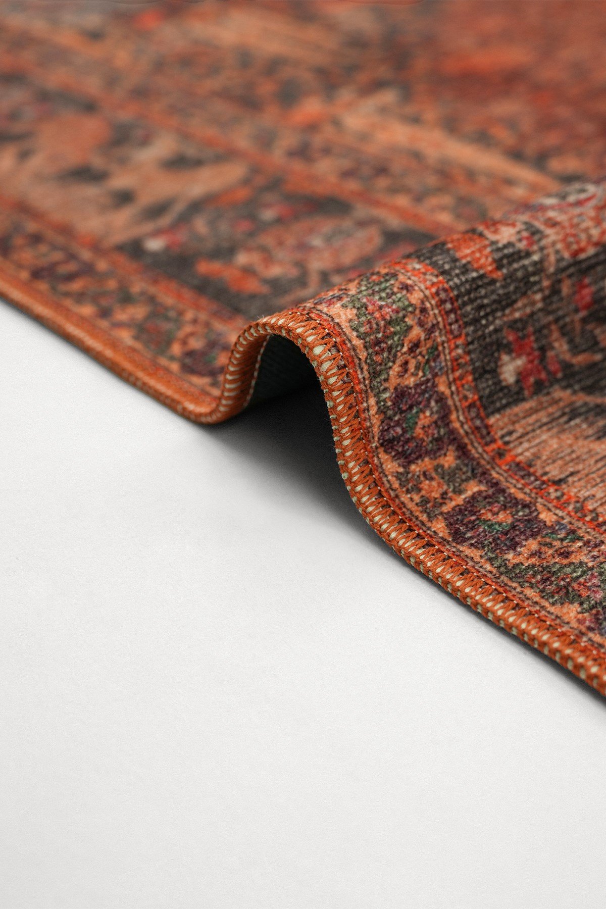 Art Deco Dijital Şönil Halı | Vintage Desenli Halı | Kaymaz Tabanlı | Makinede Yıkanabilir | ART0124