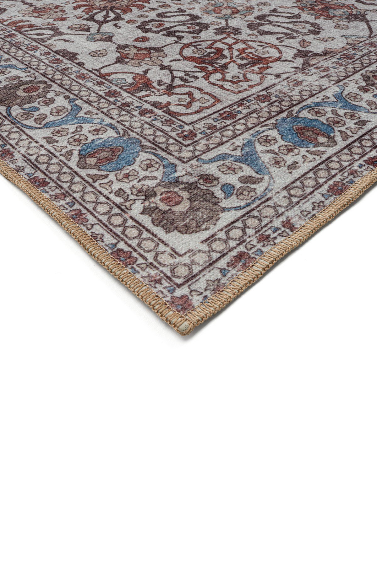 Art Deco Dijital Şönil Halı | Vintage Desenli Halı | Kaymaz Tabanlı | Makinede Yıkanabilir | OART17 160x230