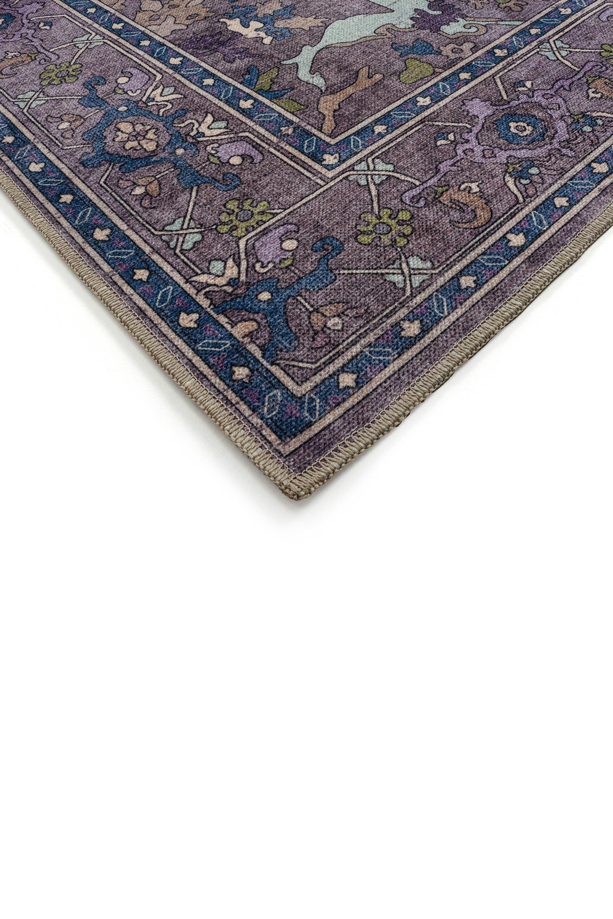 Art Deco Dijital Şönil Halı | Vintage Desenli Halı | Kaymaz Tabanlı | Makinede Yıkanabilir | OART29 160x230