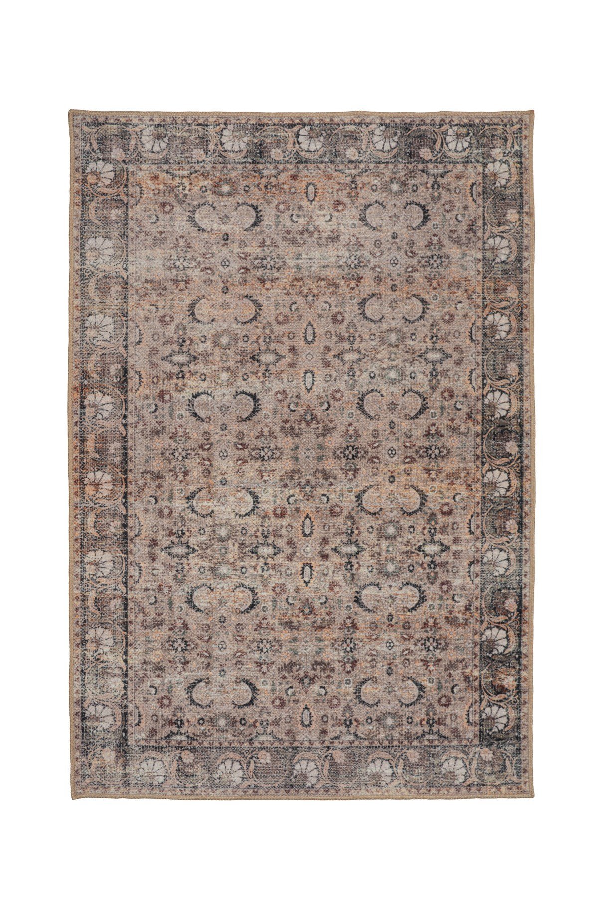 Art Deco Dijital Şönil Halı | Vintage Desenli Halı | Kaymaz Tabanlı | Makinede Yıkanabilir | OART14  160 x 230