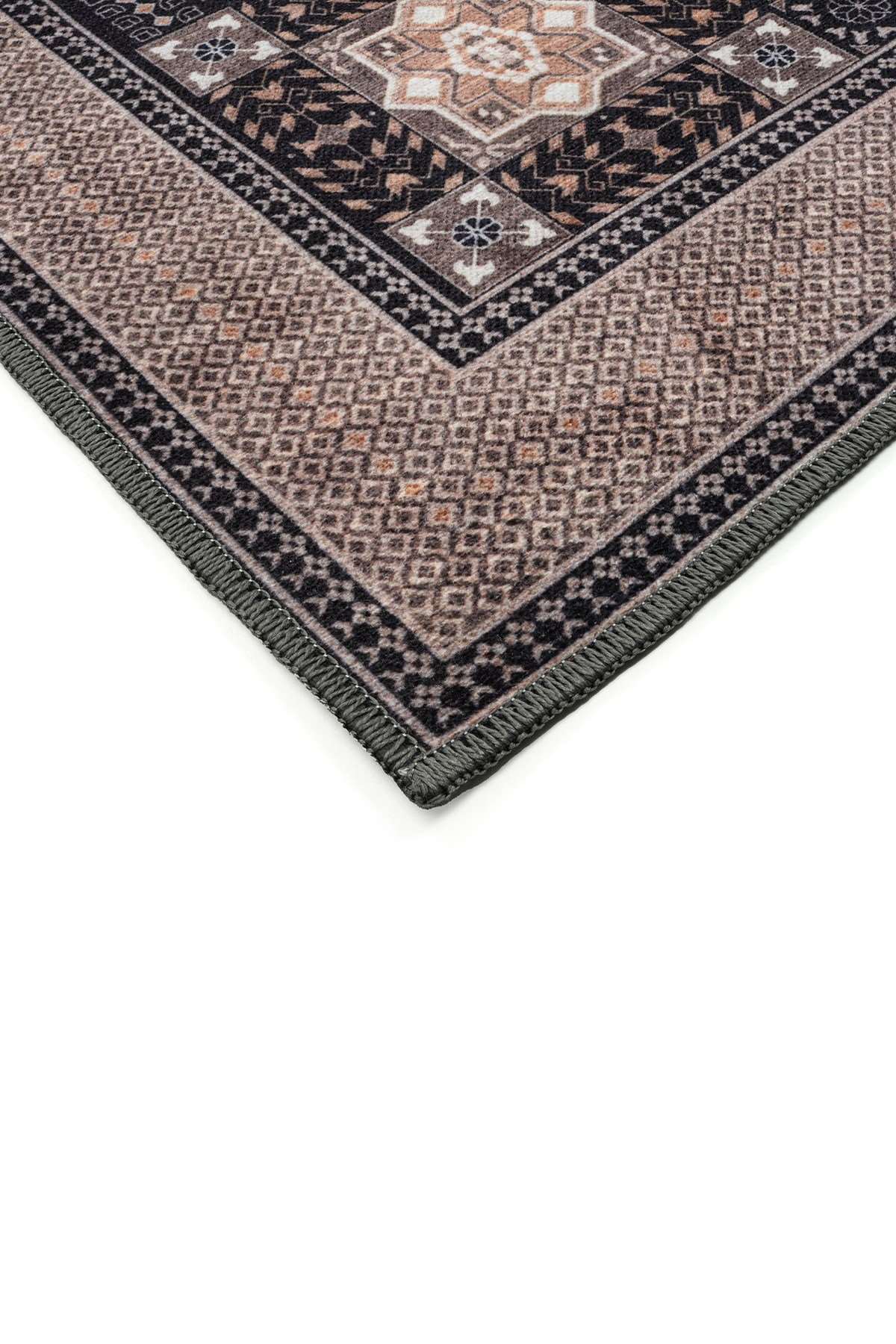 Art Deco Dijital Şönil Halı | Vintage Desenli Halı | Kaymaz Tabanlı | Makinede Yıkanabilir | OART05 160x230