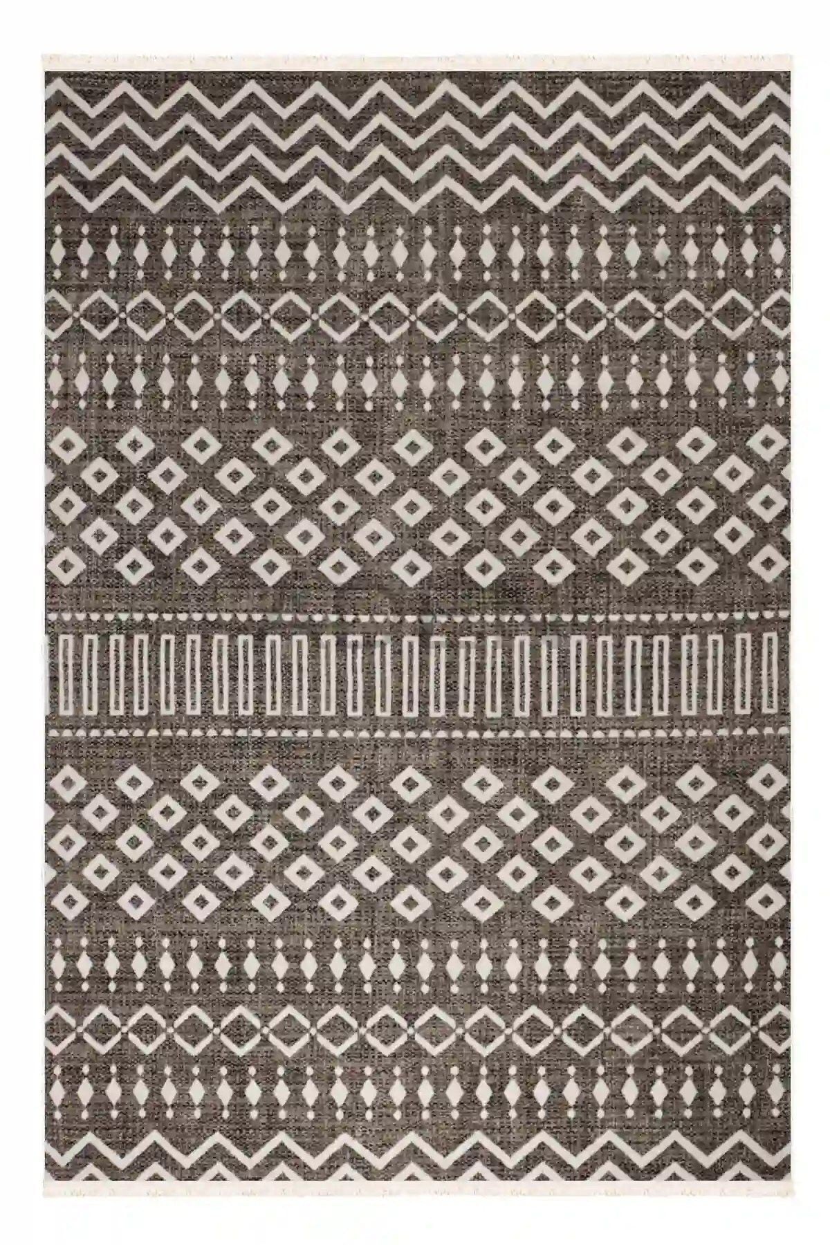 Lazuli Dokuma Halı |Makinede Yıkanabilir Modern Halı|Kilim, Yolluk, Salon, Mutfak Halısı|Vizon|LZL02