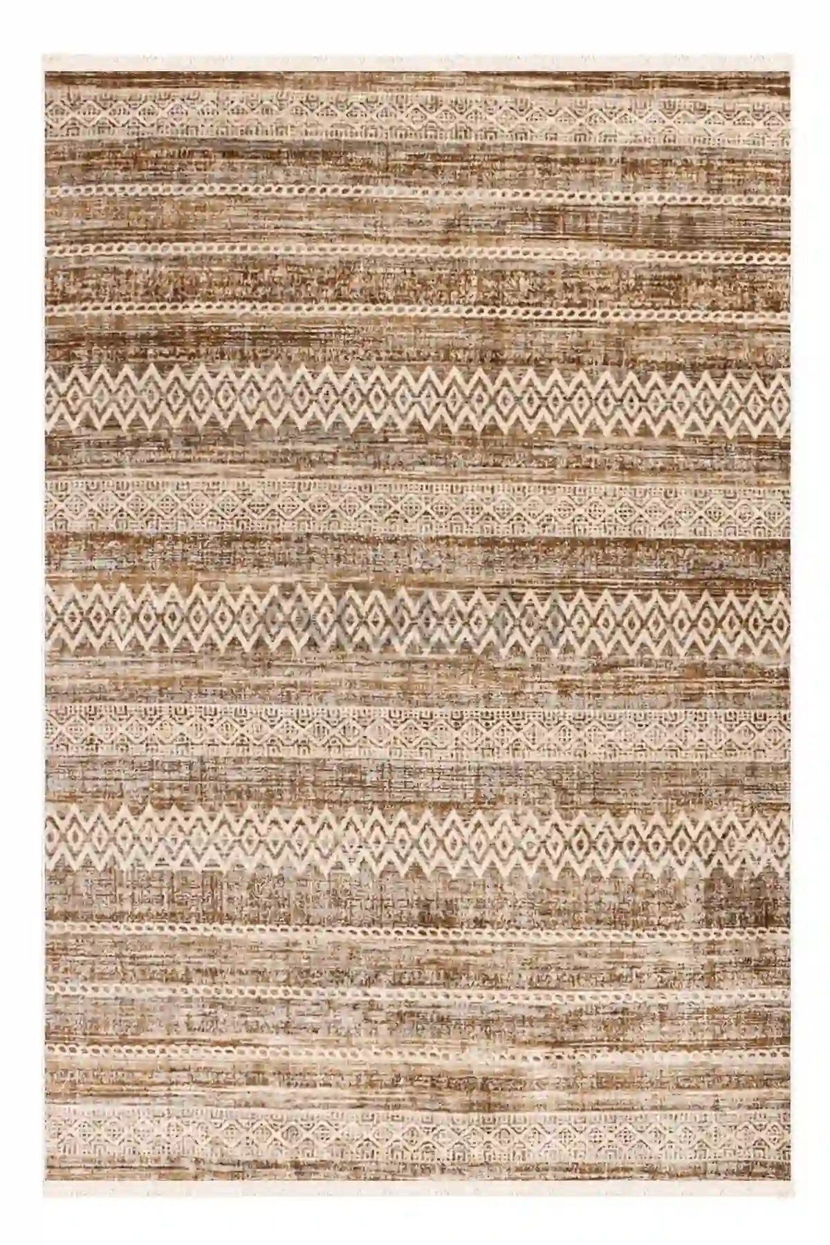 Lazuli Dokuma Halı |Makinede Yıkanabilir Modern Halı|Kilim, Yolluk, Salon, Mutfak Halısı|Vizon|LZL03
