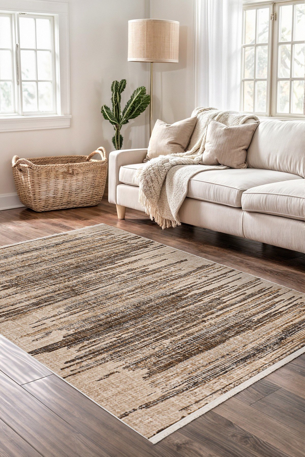 Lazuli Dokuma Halı |Makinede Yıkanabilir Modern Halı|Kilim, Yolluk, Salon, Mutfak Halısı|Vizon|LZL05