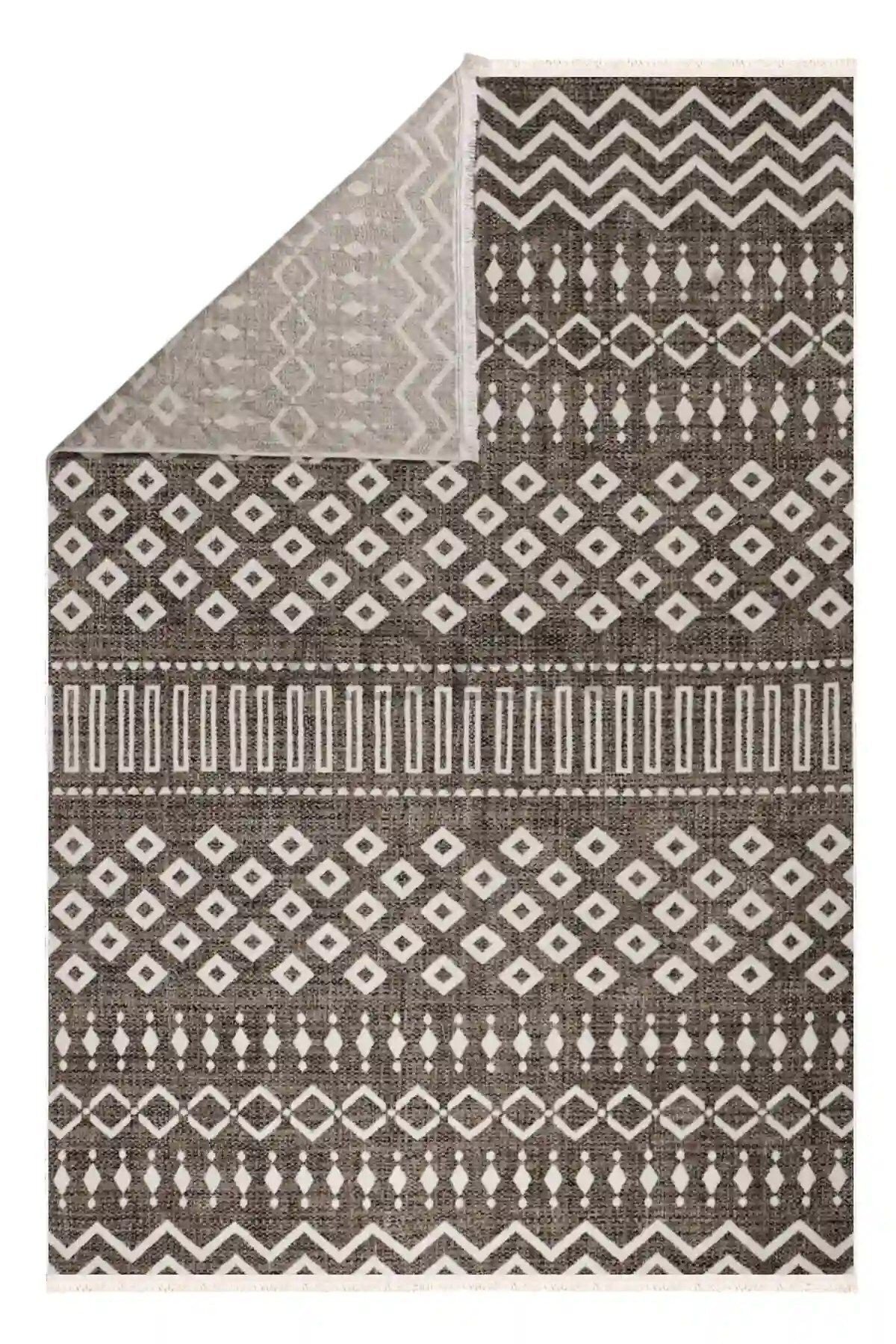 Lazuli Dokuma Halı |Makinede Yıkanabilir Modern Halı|Kilim, Yolluk, Salon, Mutfak Halısı|Vizon|LZL02