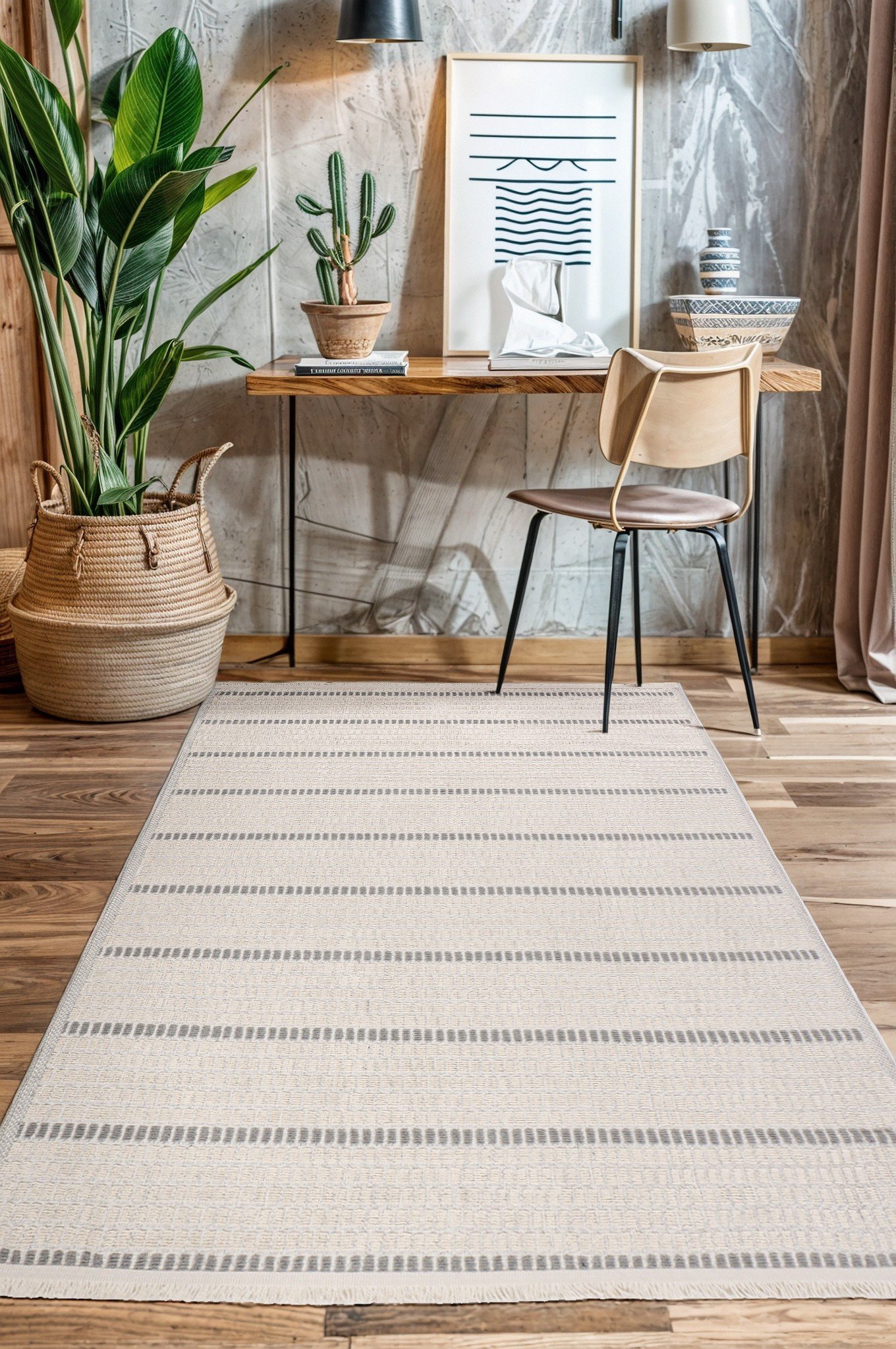 Lima Pamuk Dokuma Halı |Kaymaz Tabanlı |Makinede Yıkanabilir Modern Halı |Kilim, Yolluk | LMA02