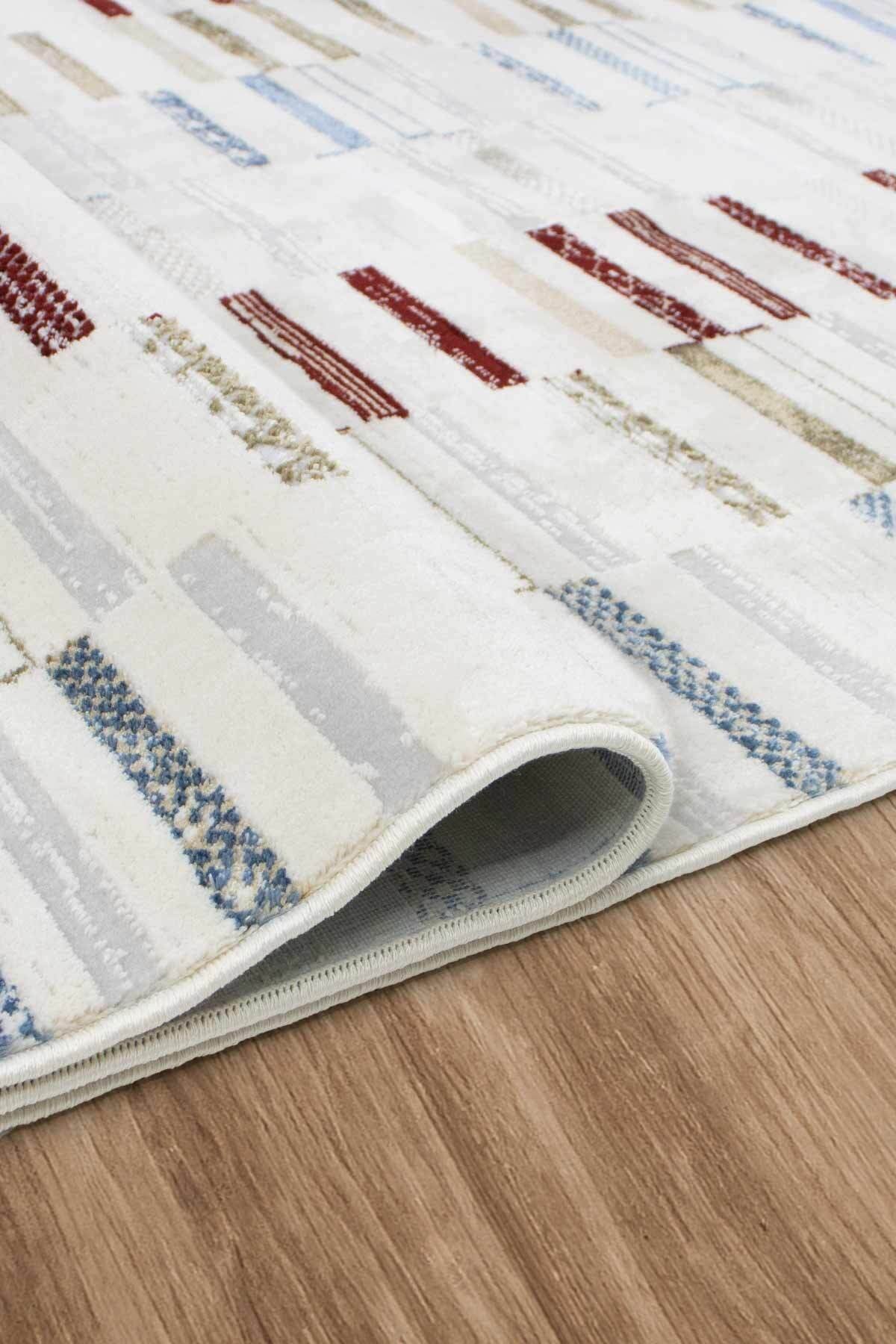 Serina Vibe Kadife Dokuma Halı | Kaymaz Tabanlı | Makinede Yıkanabilir | Modern Halı | Krem | SRV02