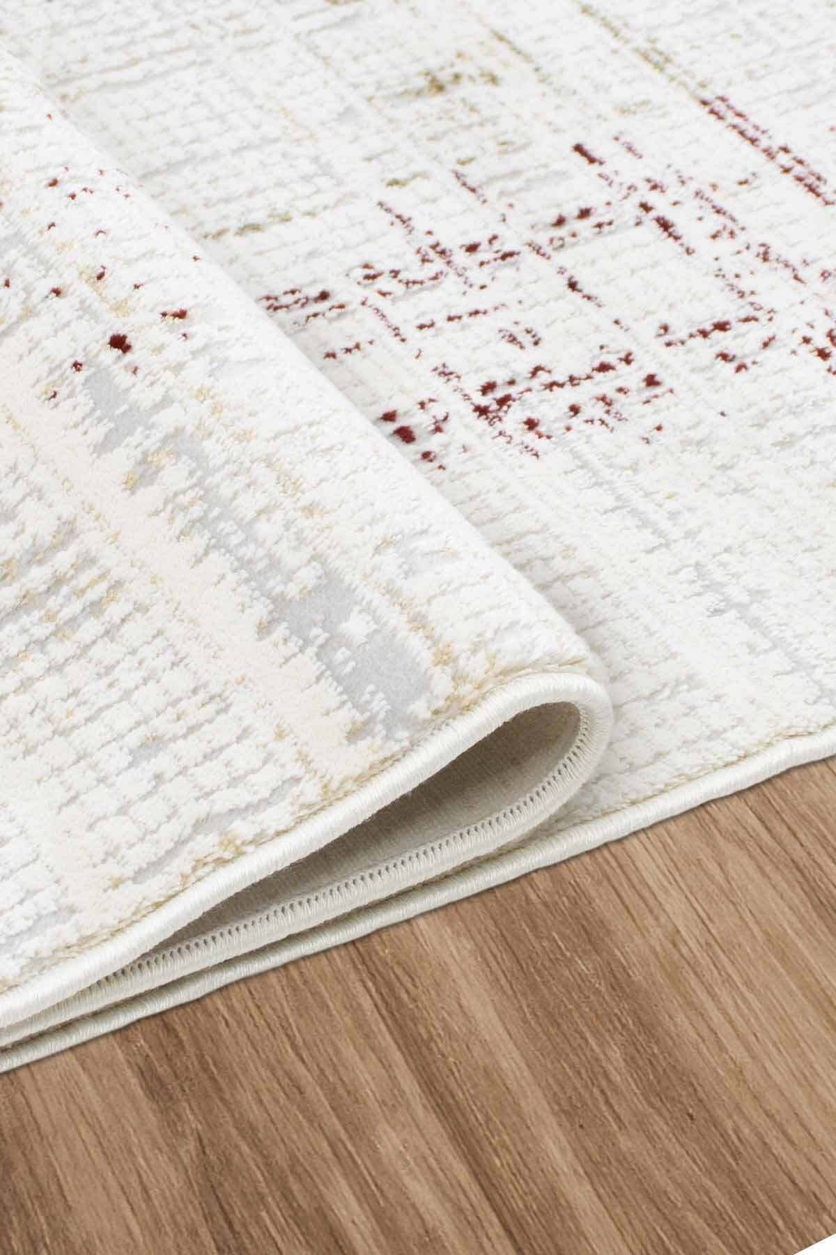 Serina Vibe Kadife Dokuma Halı | Kaymaz Tabanlı | Makinede Yıkanabilir | Modern Halı | Krem | SRV01