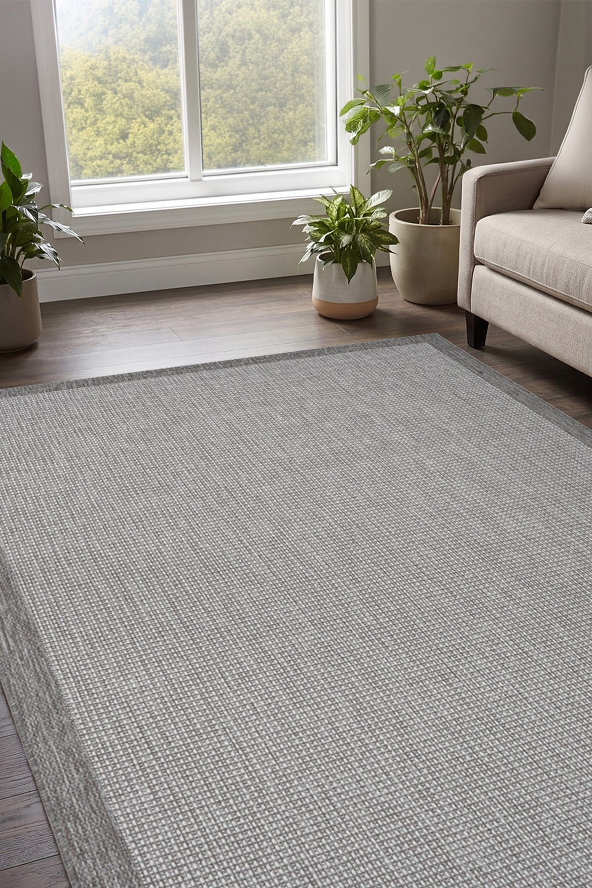 Sisal Plus Hasır Dokuma Halı | Kaymaz Tabanlı Mutfak Halısı|Leke Tutmaz Halı |Bordürlü Modern Salon Halısı | EB459