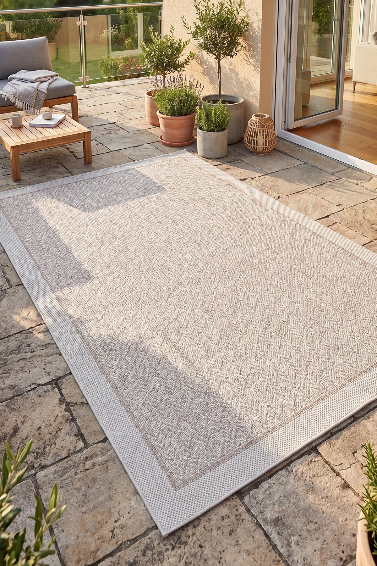 Sisal Plus Hasır Dokuma Halı | Kaymaz Tabanlı Mutfak Halısı|Leke Tutmaz Halı |Bordürlü Modern Salon Halısı | EB458