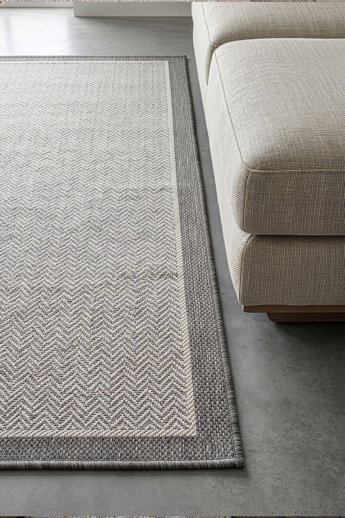 Sisal Plus Hasır Dokuma Halı | Kaymaz Tabanlı Mutfak Halısı|Leke Tutmaz Halı |Bordürlü Modern Salon Halısı | EB458