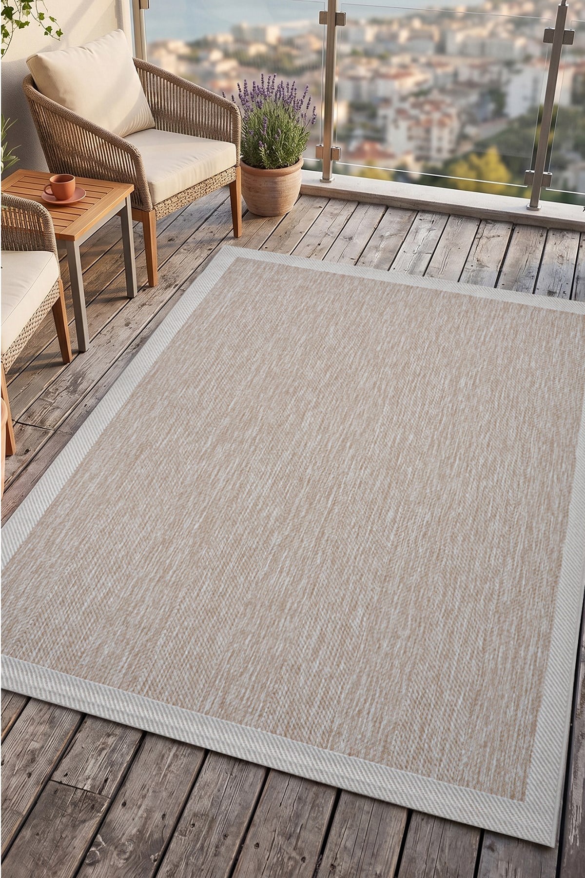 Sisal Plus Hasır Dokuma Halı | Kaymaz Tabanlı Mutfak Halısı|Leke Tutmaz Halı |Bordürlü Modern Salon Halısı | SS516