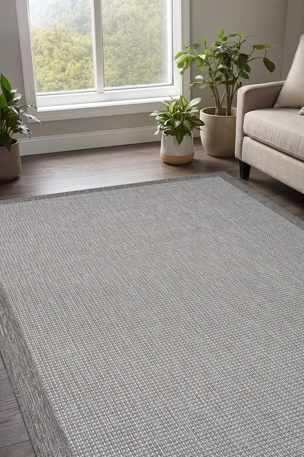 Sisal Plus Hasır Dokuma Halı | Kaymaz Tabanlı Mutfak Halısı|Leke Tutmaz Halı |Bordürlü Modern Salon Halısı | EB459
