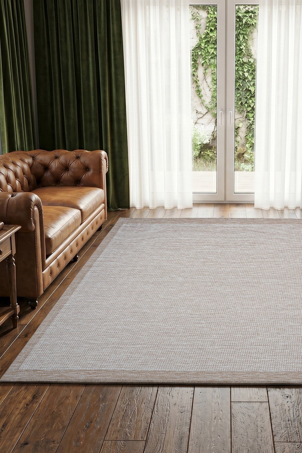 Sisal Plus Hasır Dokuma Halı | Kaymaz Tabanlı Mutfak Halısı|Leke Tutmaz Halı |Bordürlü Modern Salon Halısı | EB459