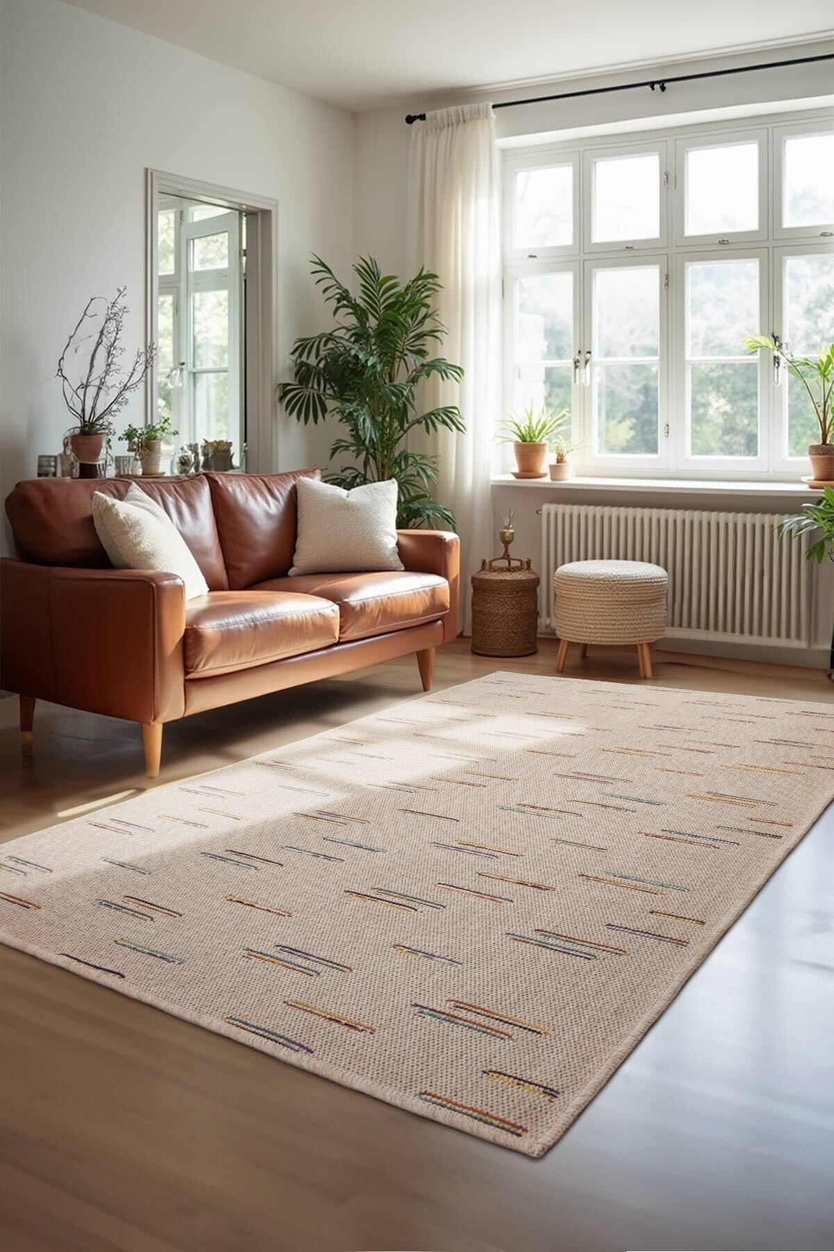 Sisal Vibe Hasır Dokuma Halı | Makinede Yıkanabilir | Kaymaz Tabanlı | Kolay Temizlenen Halı SSV01