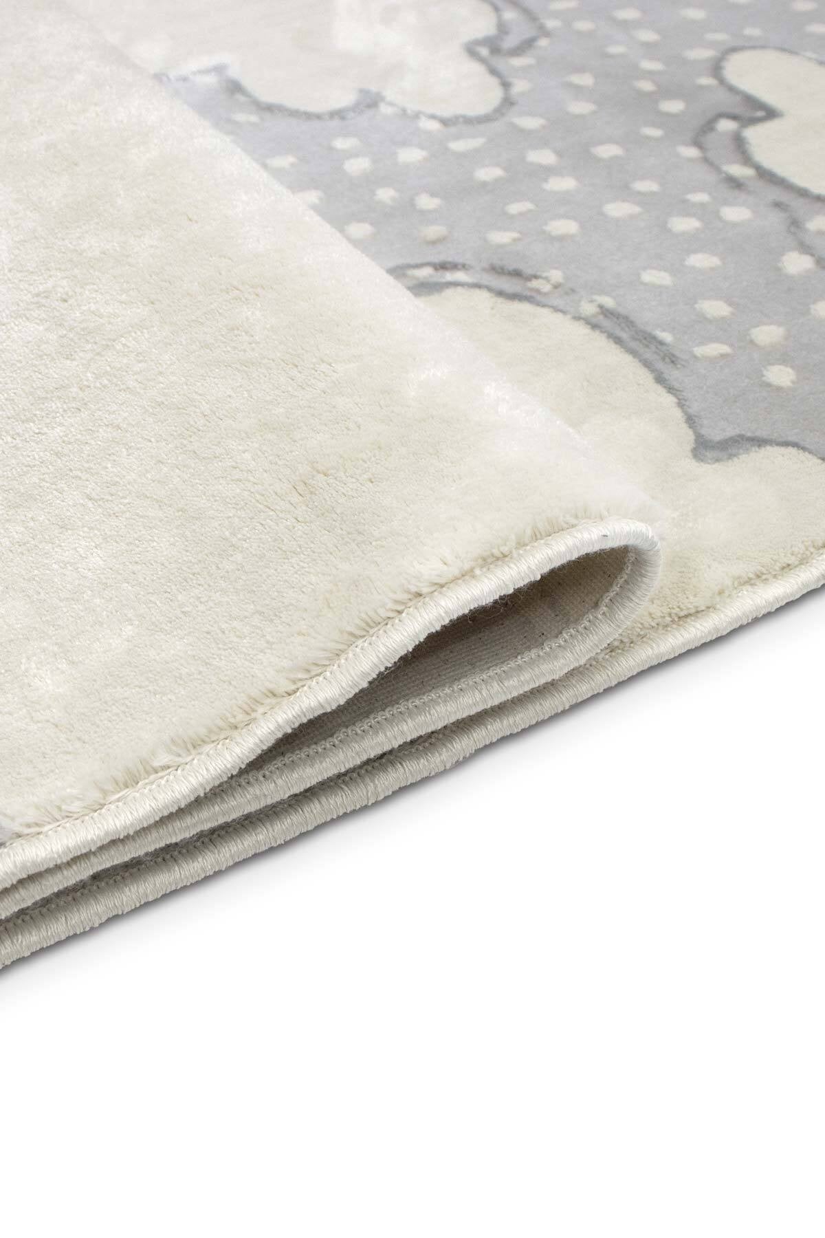 Yumurcak Kadife Dokuma Halı | Makinede Yıkanabilir | Çocuk Halı | Gri | 120 x 180 cm | Model YMC0201