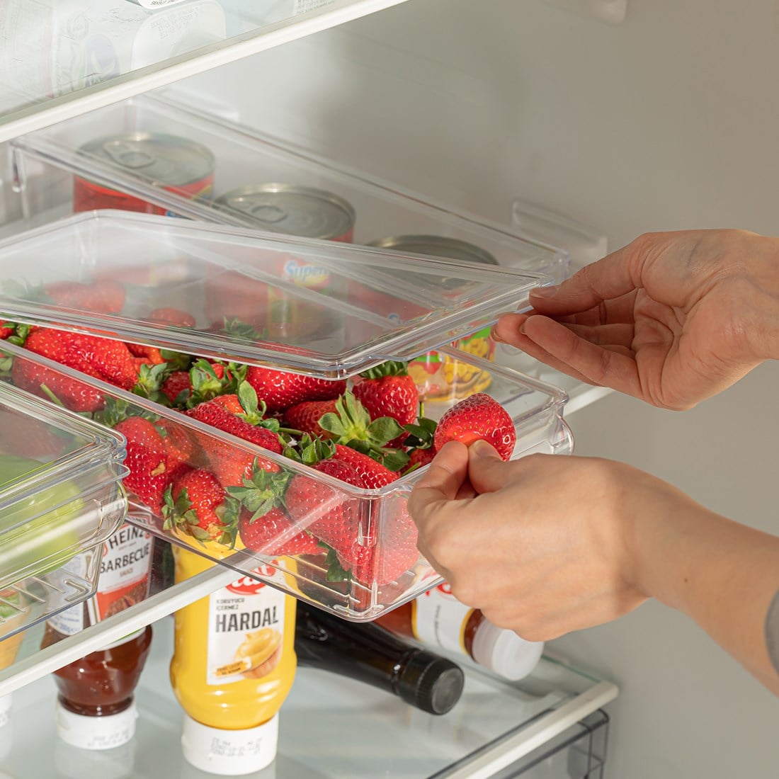 200x325x75mm Kapaklı Buzdolabı Organizer