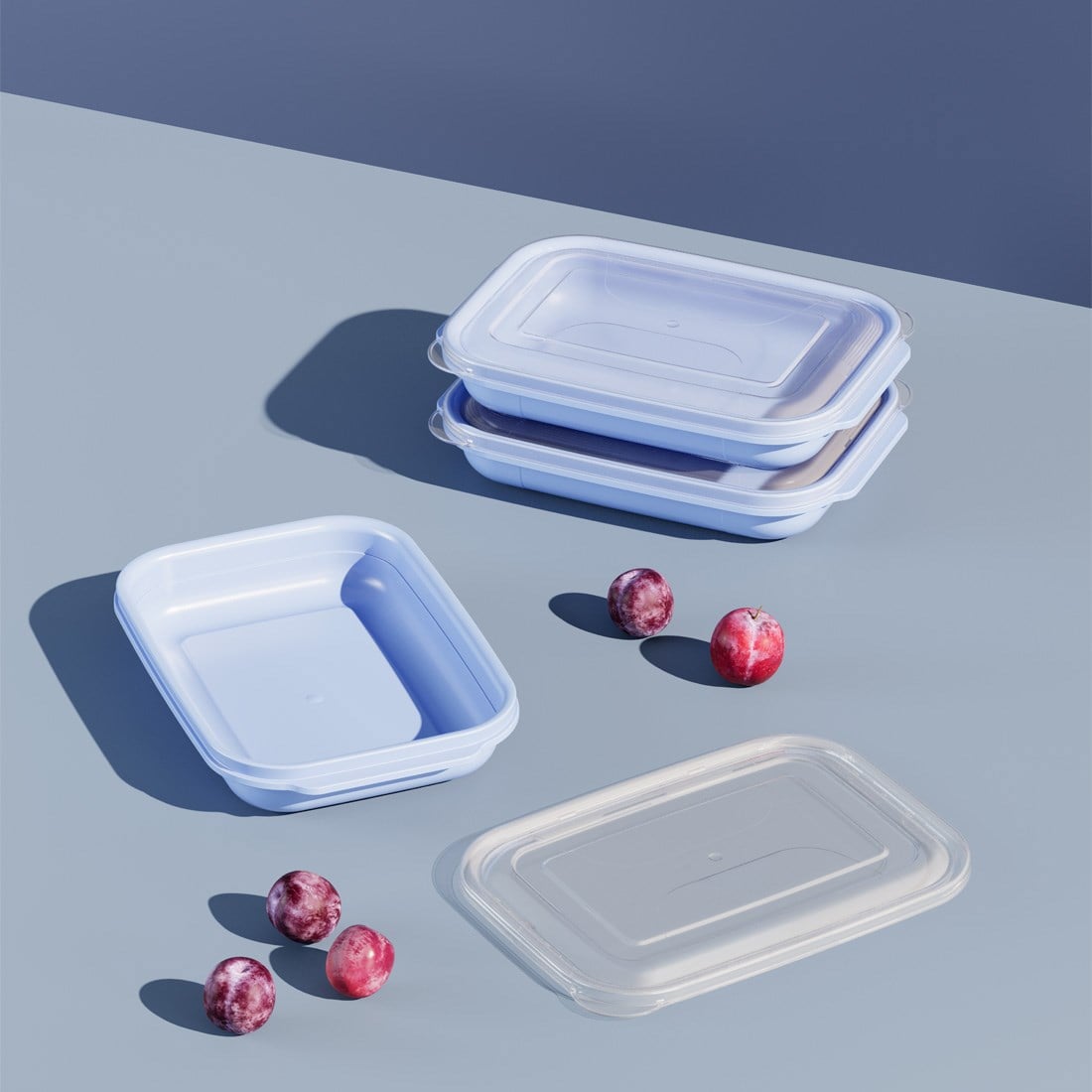 3 lü 1450 ml Dikdörtgen Easy Keep Set